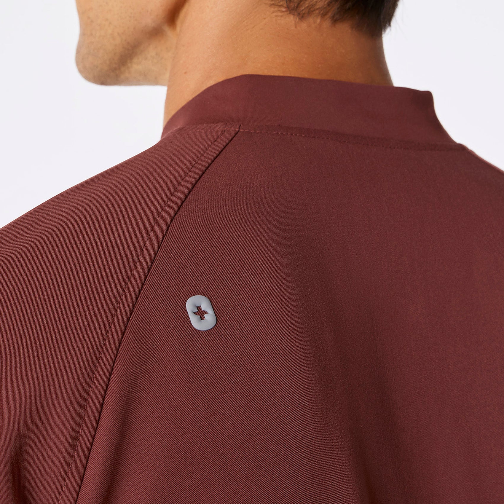 Stratton Henley Long-Sleeve Scrub Top - Walnut