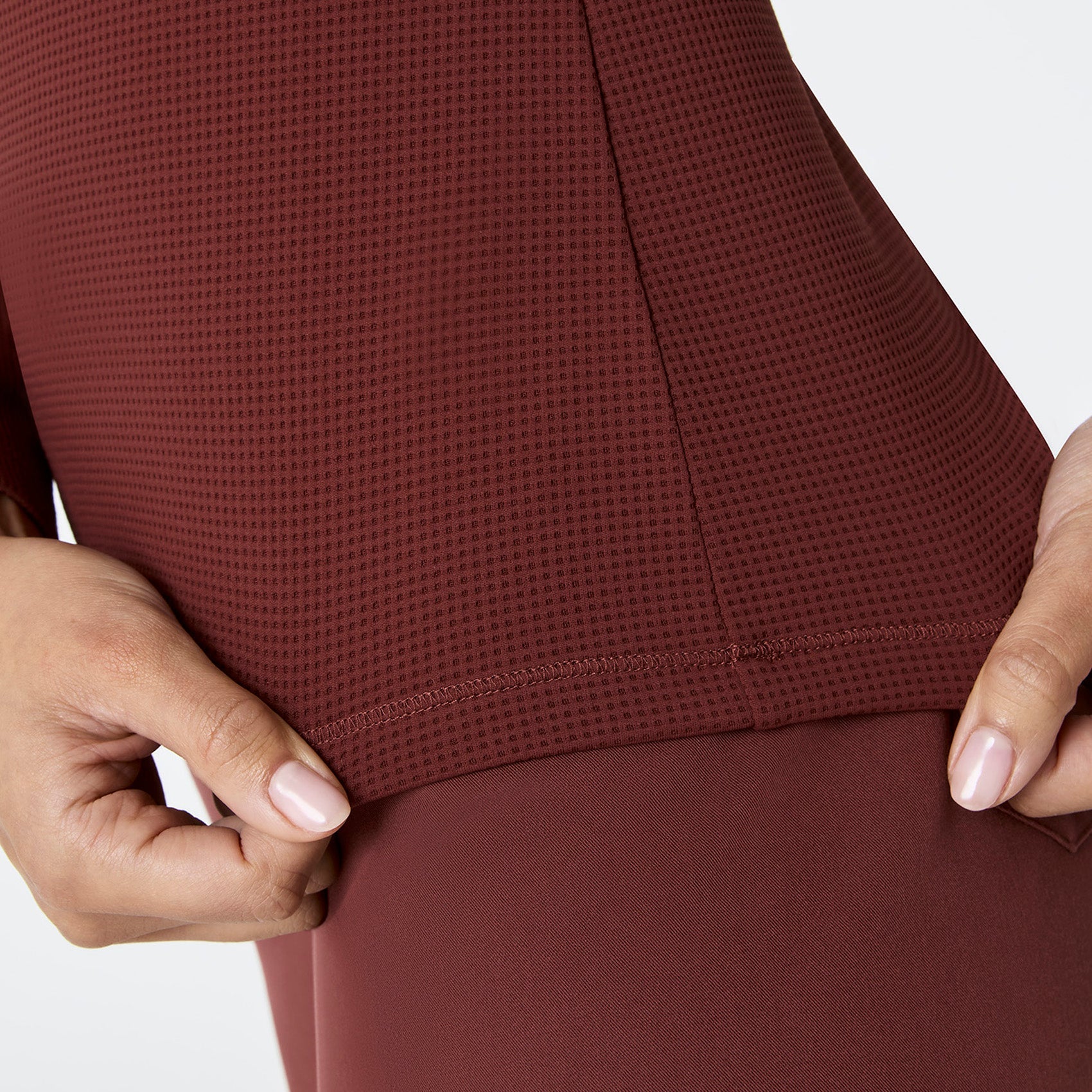 Waffle Long-Sleeve Underscrub - Walnut