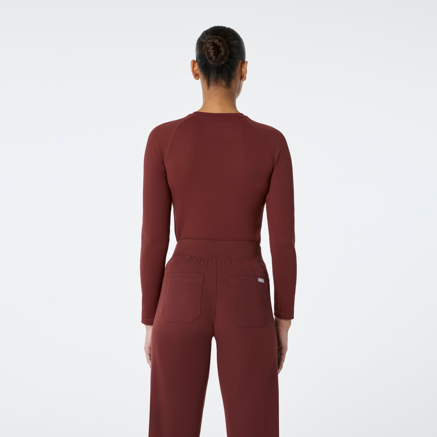 Waffle Long-Sleeve Underscrub - Walnut