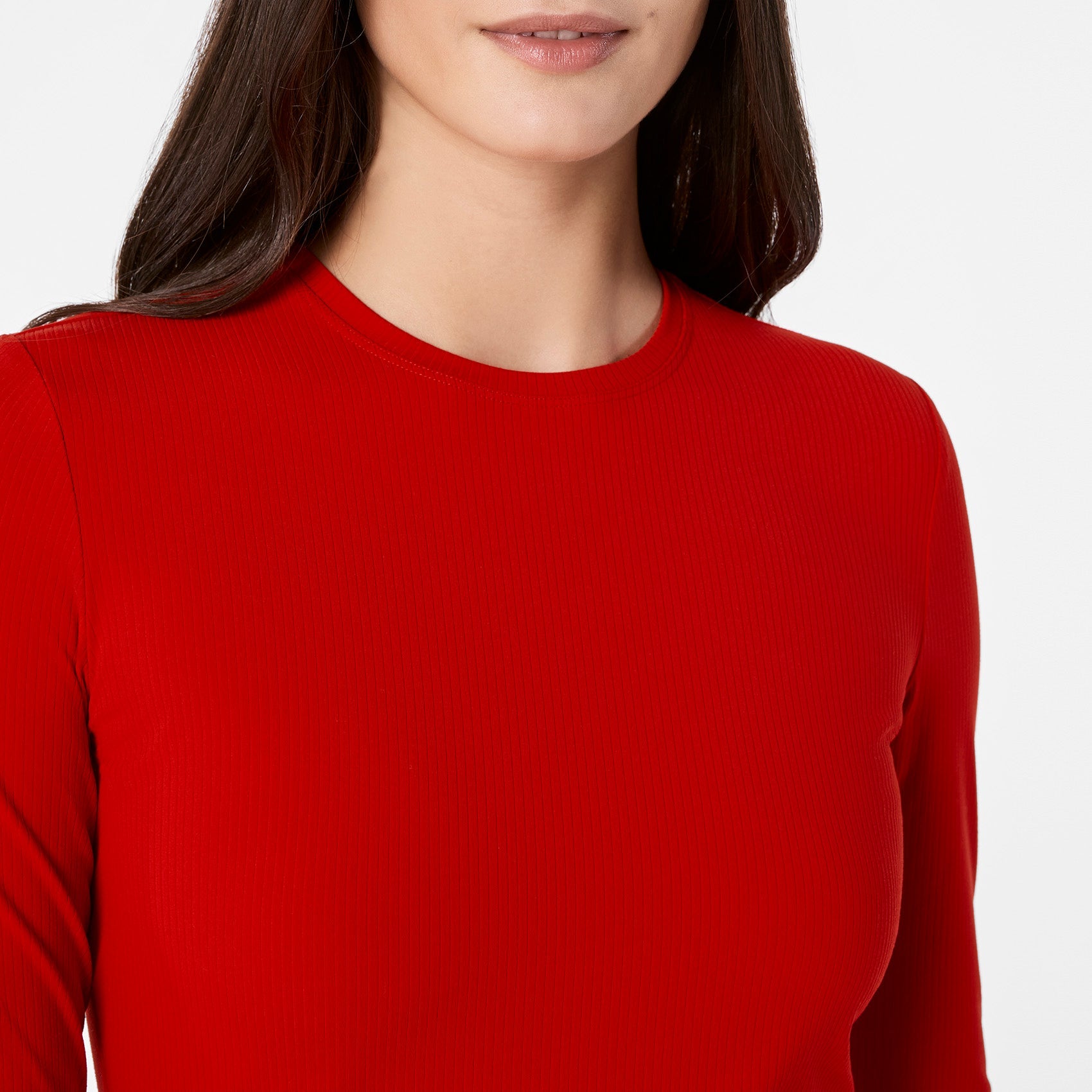 Palmer Ribbed ¾ Sleeve Underscrub - Winning Red