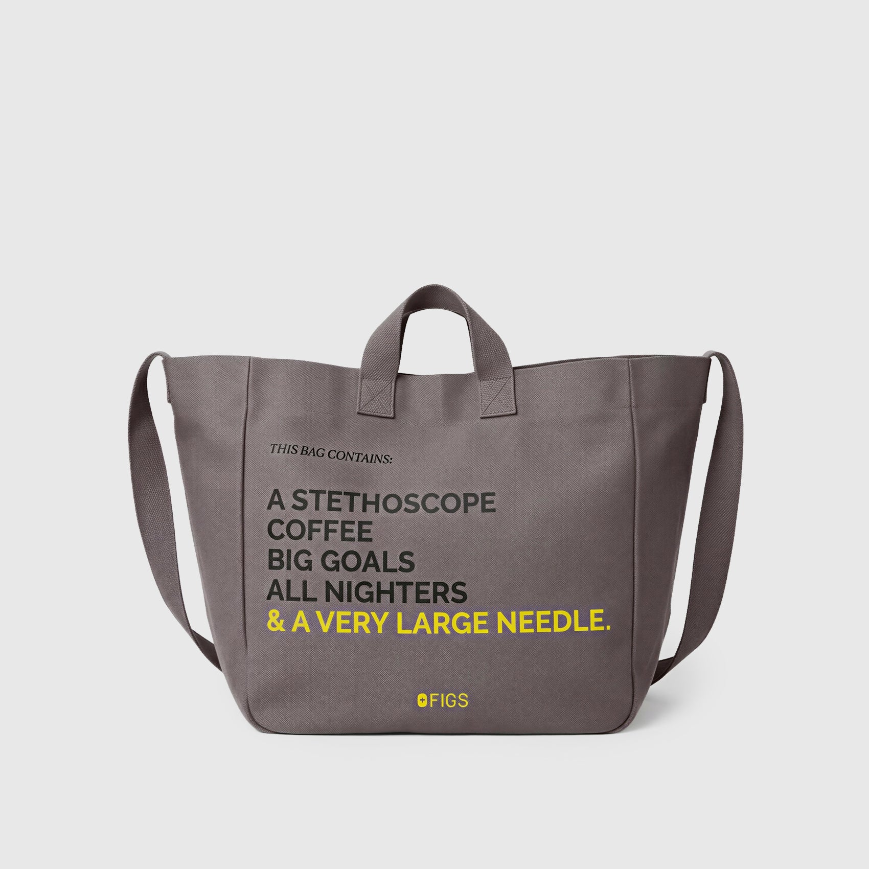 A Very Large Needle Canvas Tote - Dark Grey
