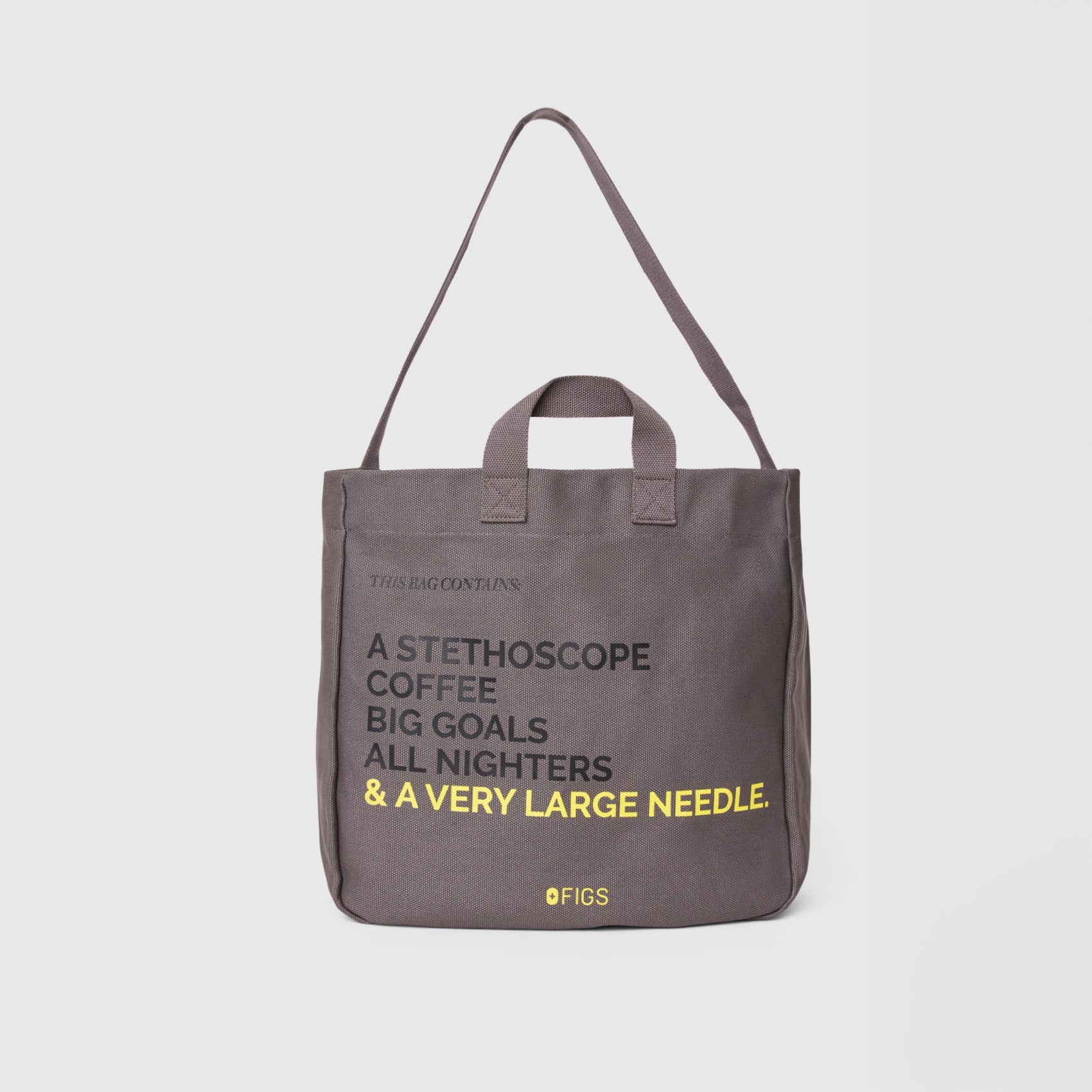 A Very Large Needle Canvas Tote - Dark Grey