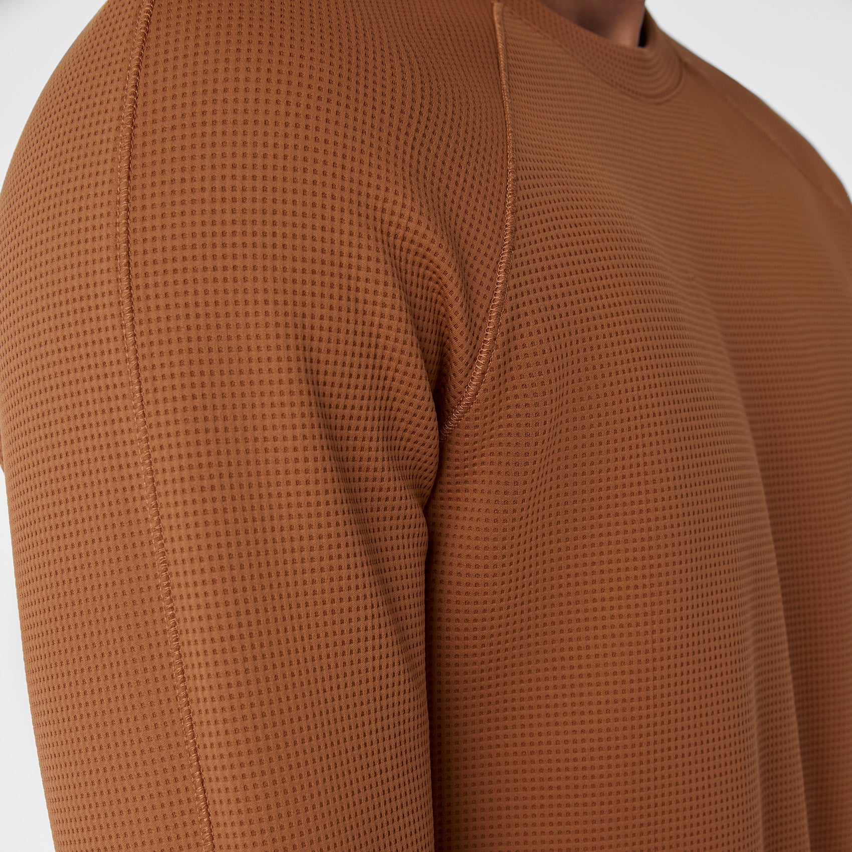Waffle Long-Sleeve Underscrub - Mocha
