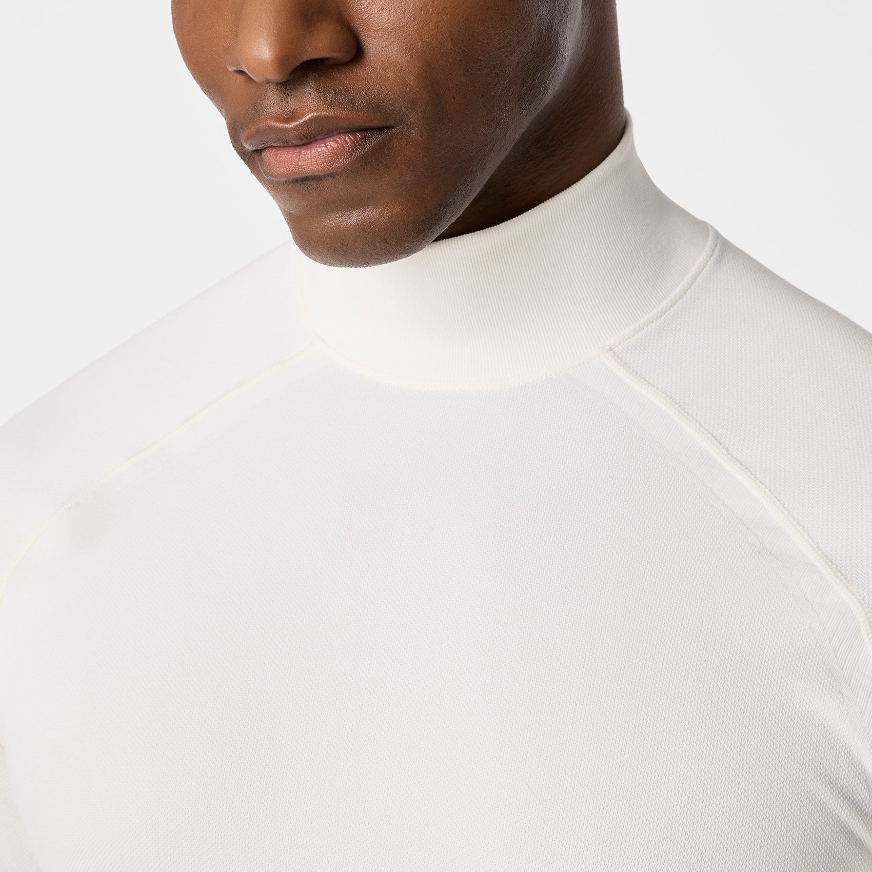 FIGS x Team USA Mock-Neck Long-Sleeve Underscrub - Off White