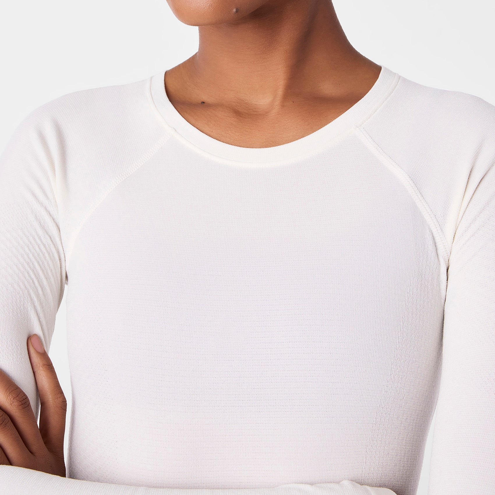 Salta Shimmer Long-Sleeve Underscrub - Off White