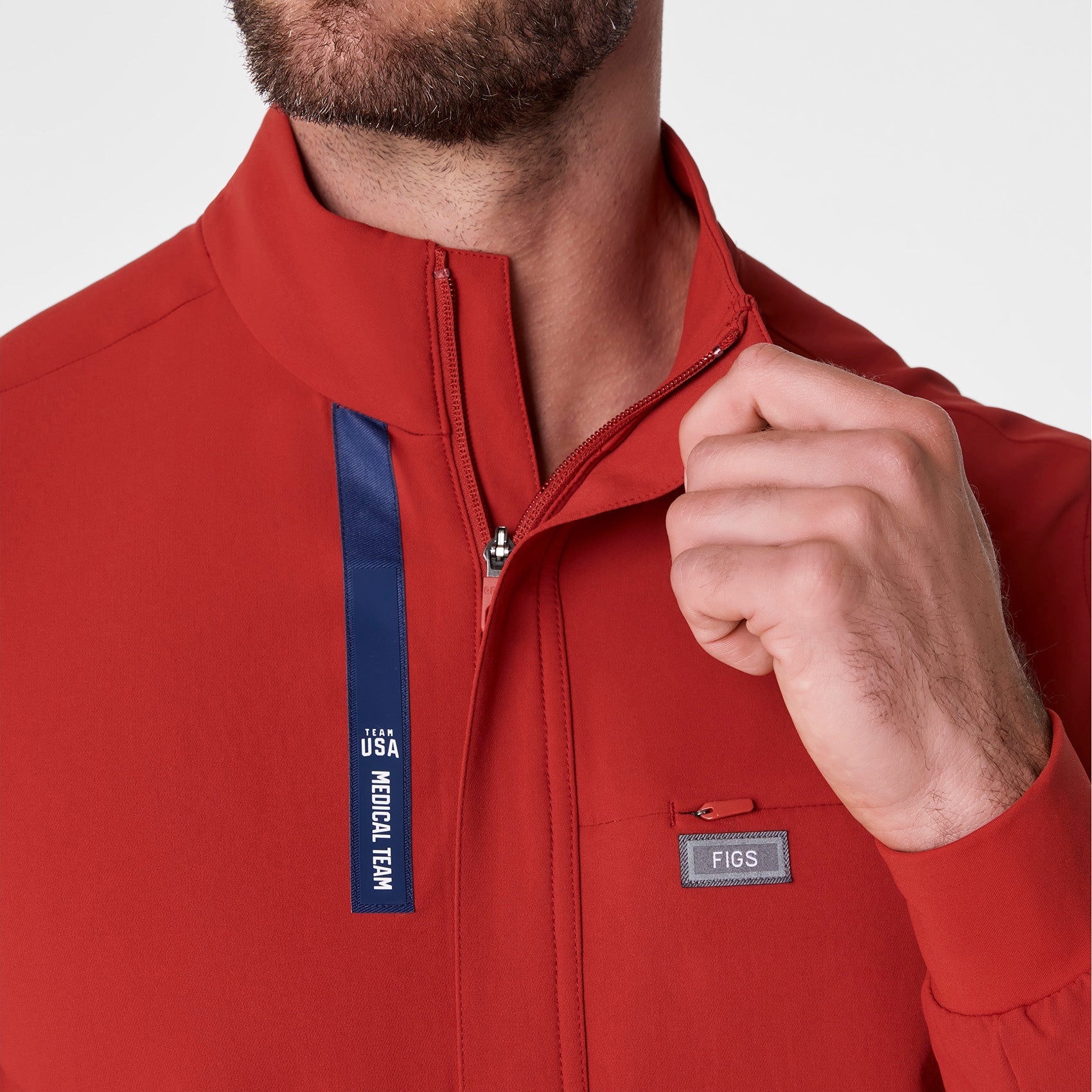 FIGS x Team USA Mock-Neck Scrubjumpsuit™ - Team USA Red