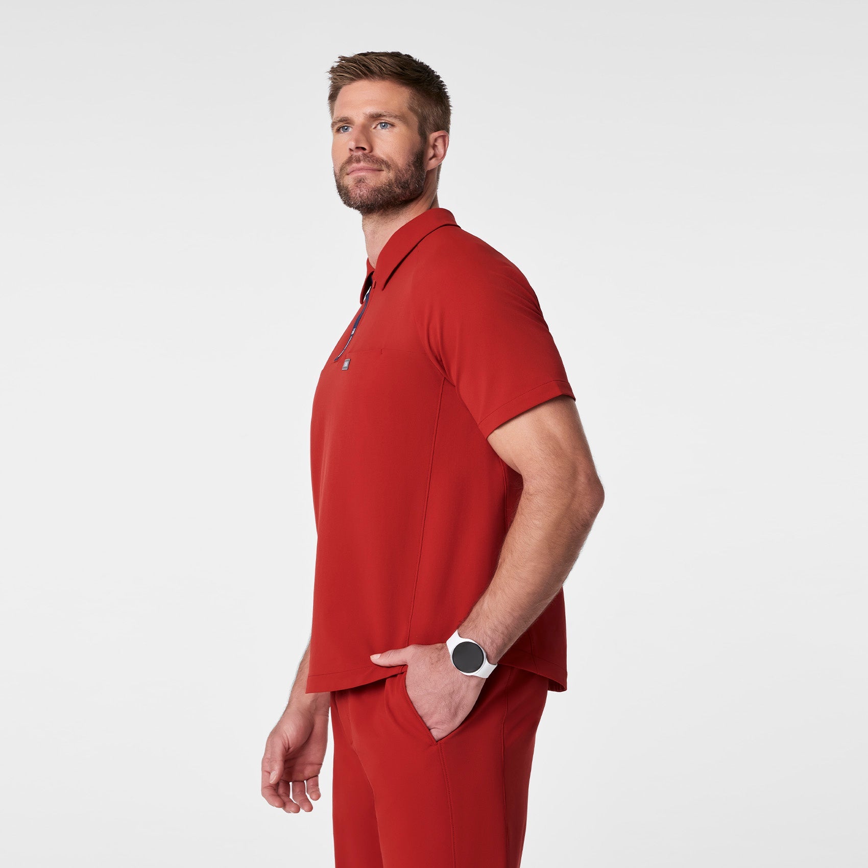 FIGS x Team USA Polo Scrub Top - Team USA Red