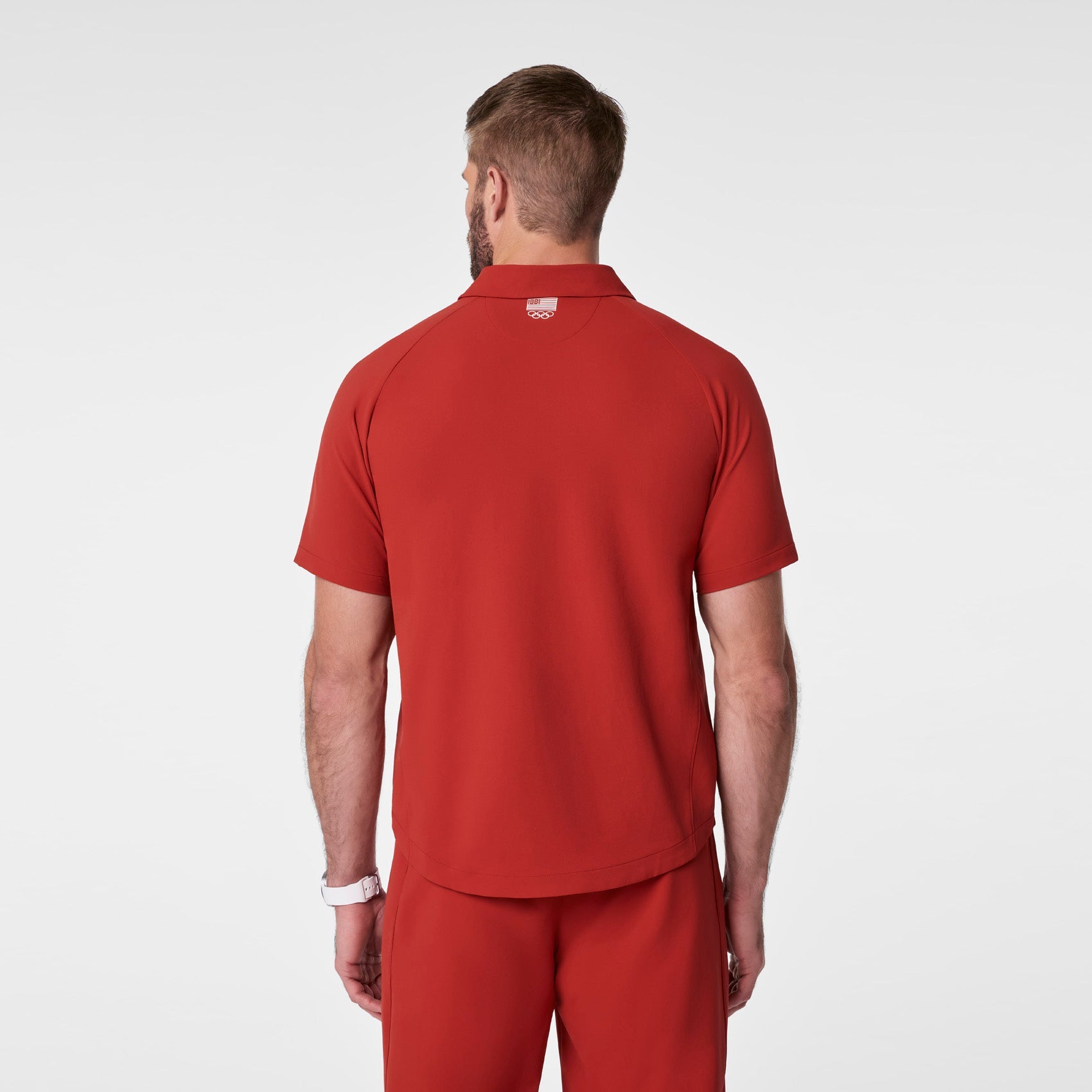 FIGS x Team USA Polo Scrub Top - Team USA Red