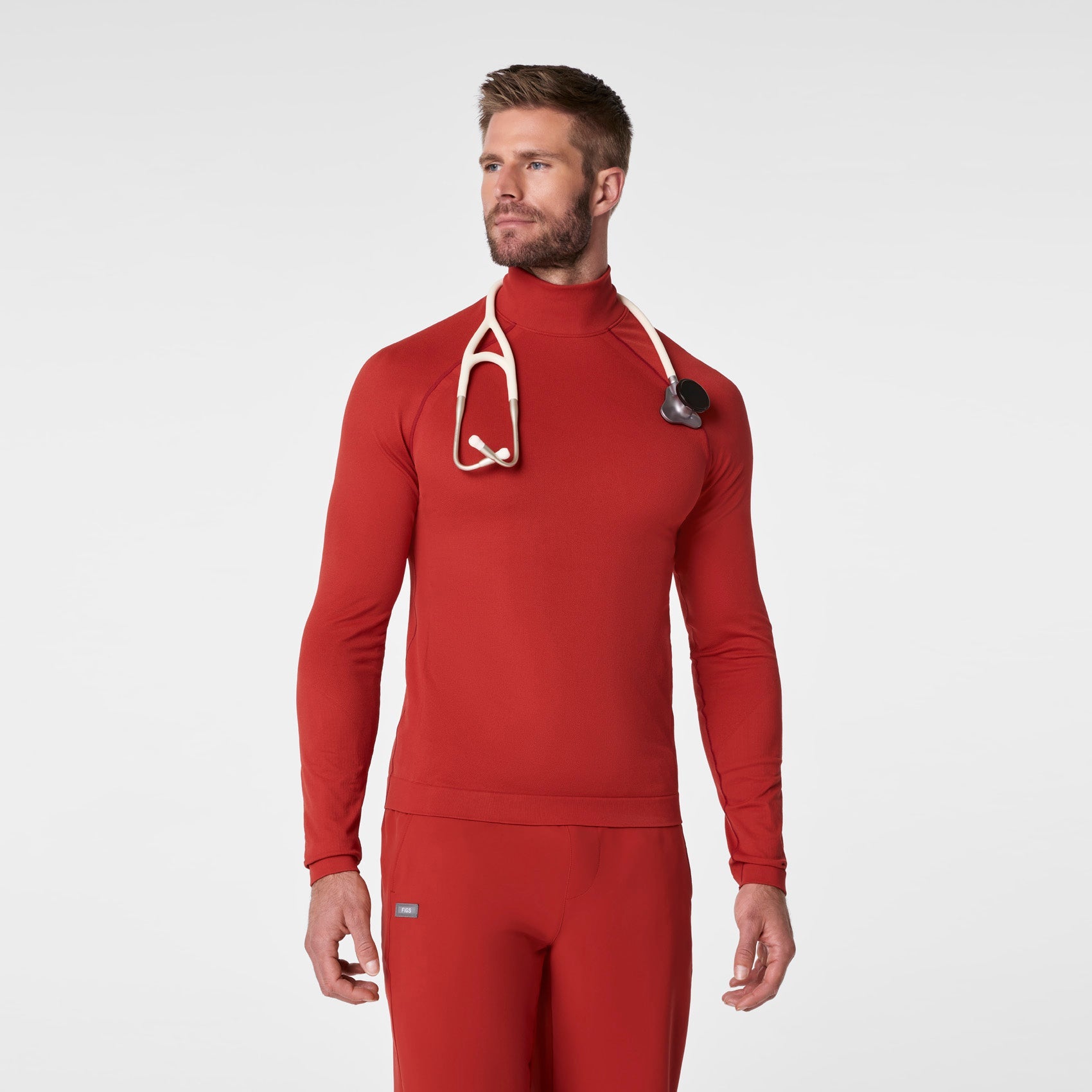 FIGS x Team USA Mock-Neck Long-Sleeve Underscrub - Team USA Red