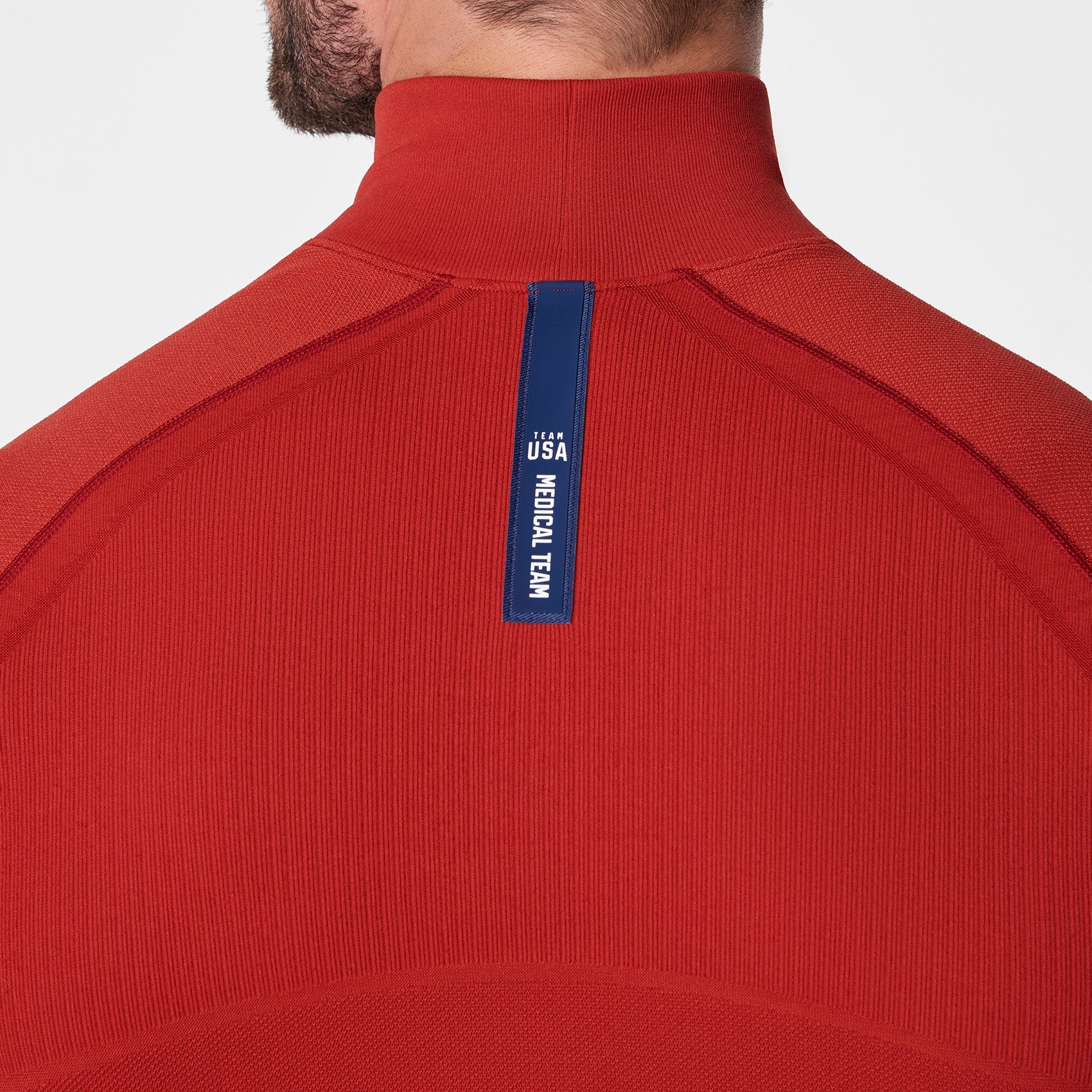 FIGS x Team USA Mock-Neck Long-Sleeve Underscrub - Team USA Red