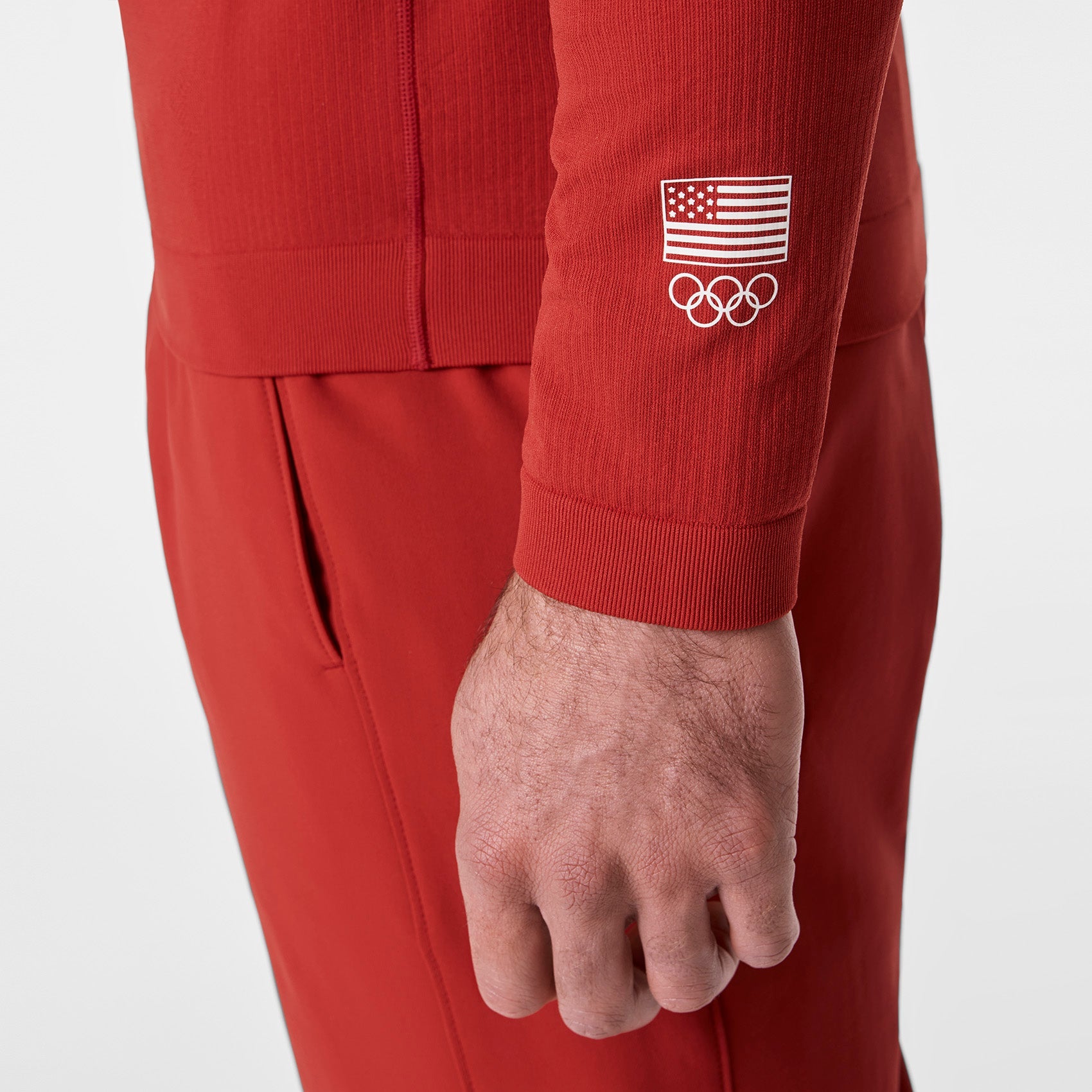 FIGS x Team USA Mock-Neck Long-Sleeve Underscrub - Team USA Red