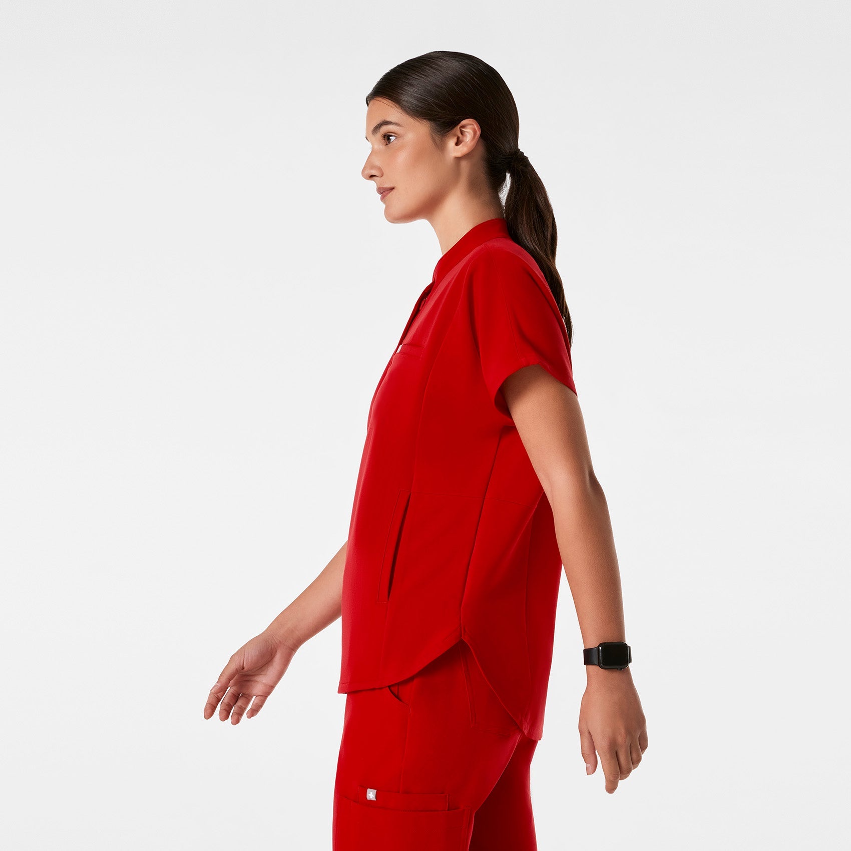 Montex Relaxed Scrub Top - Winning Red