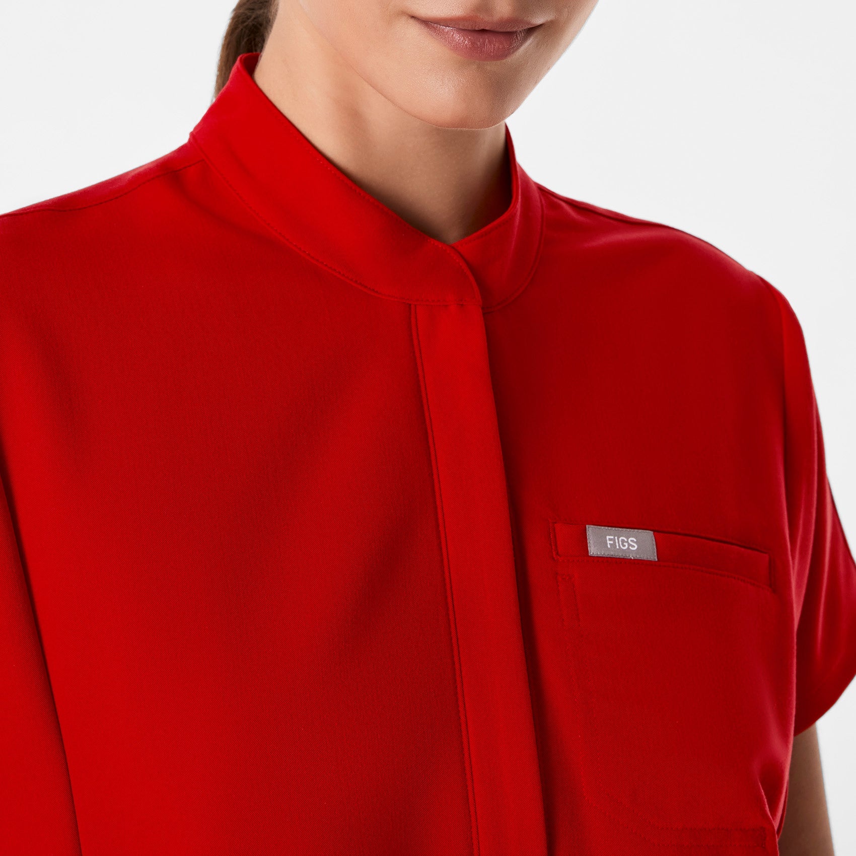 Montex Relaxed Scrub Top - Winning Red
