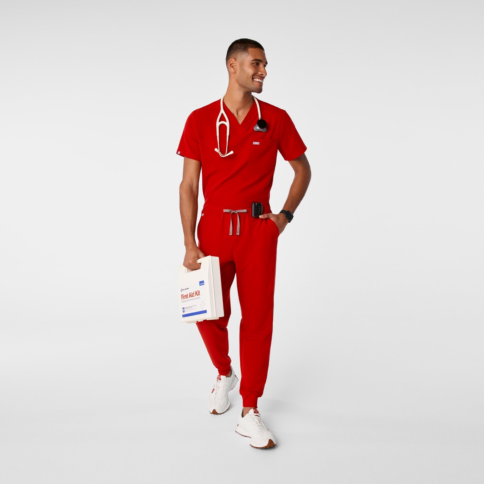 Leon Scrub Top™ - Winning Red