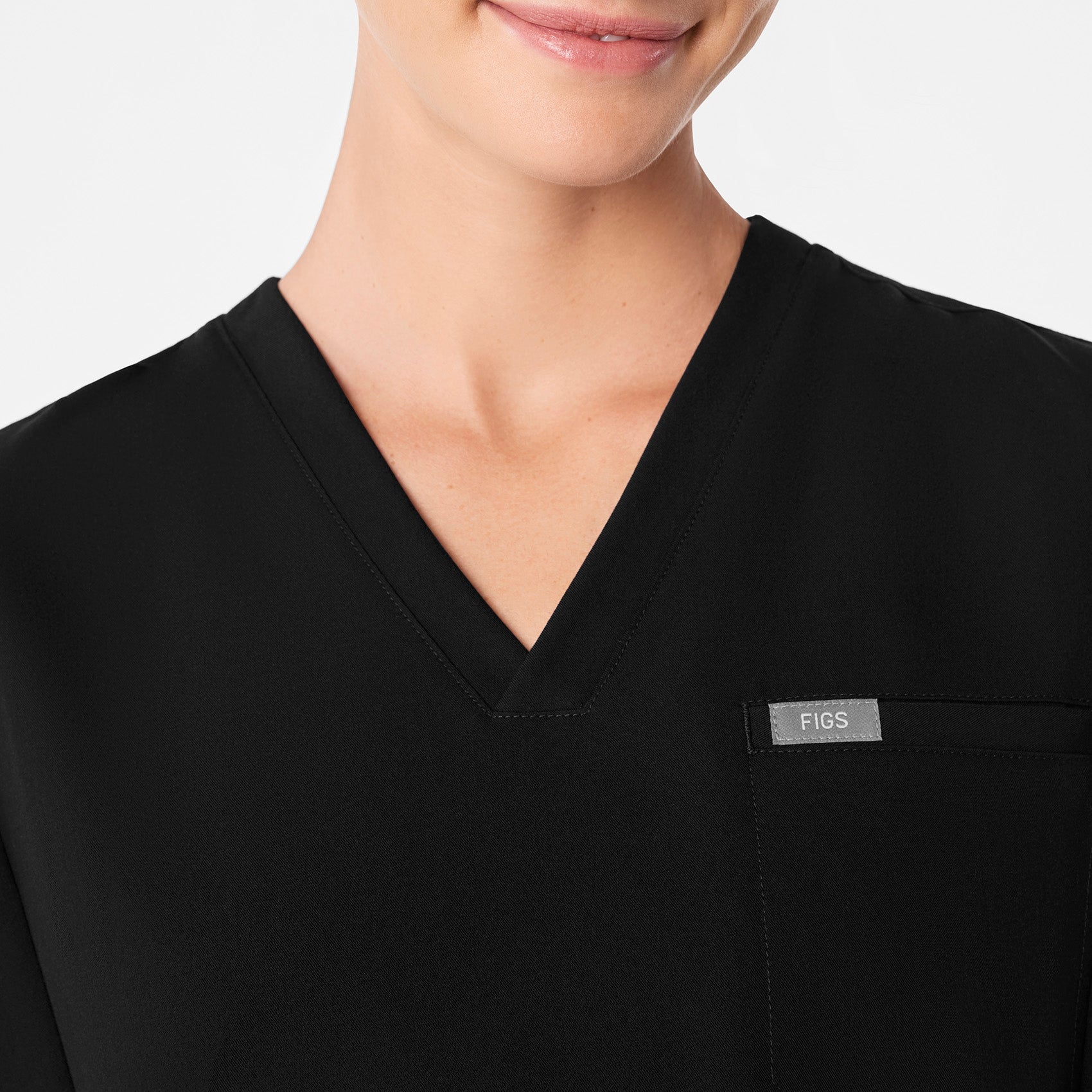  Addison Tunic Scrub Top - Black