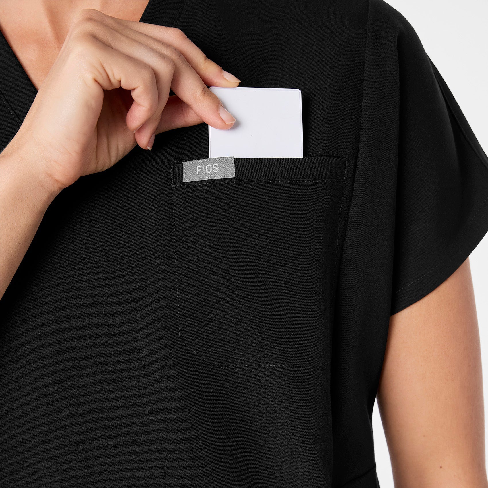  Addison Tunic Scrub Top - Black