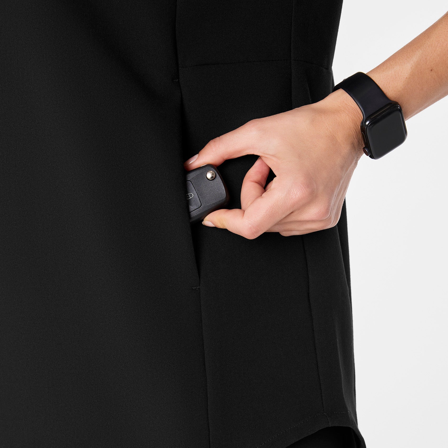  Addison Tunic Scrub Top - Black