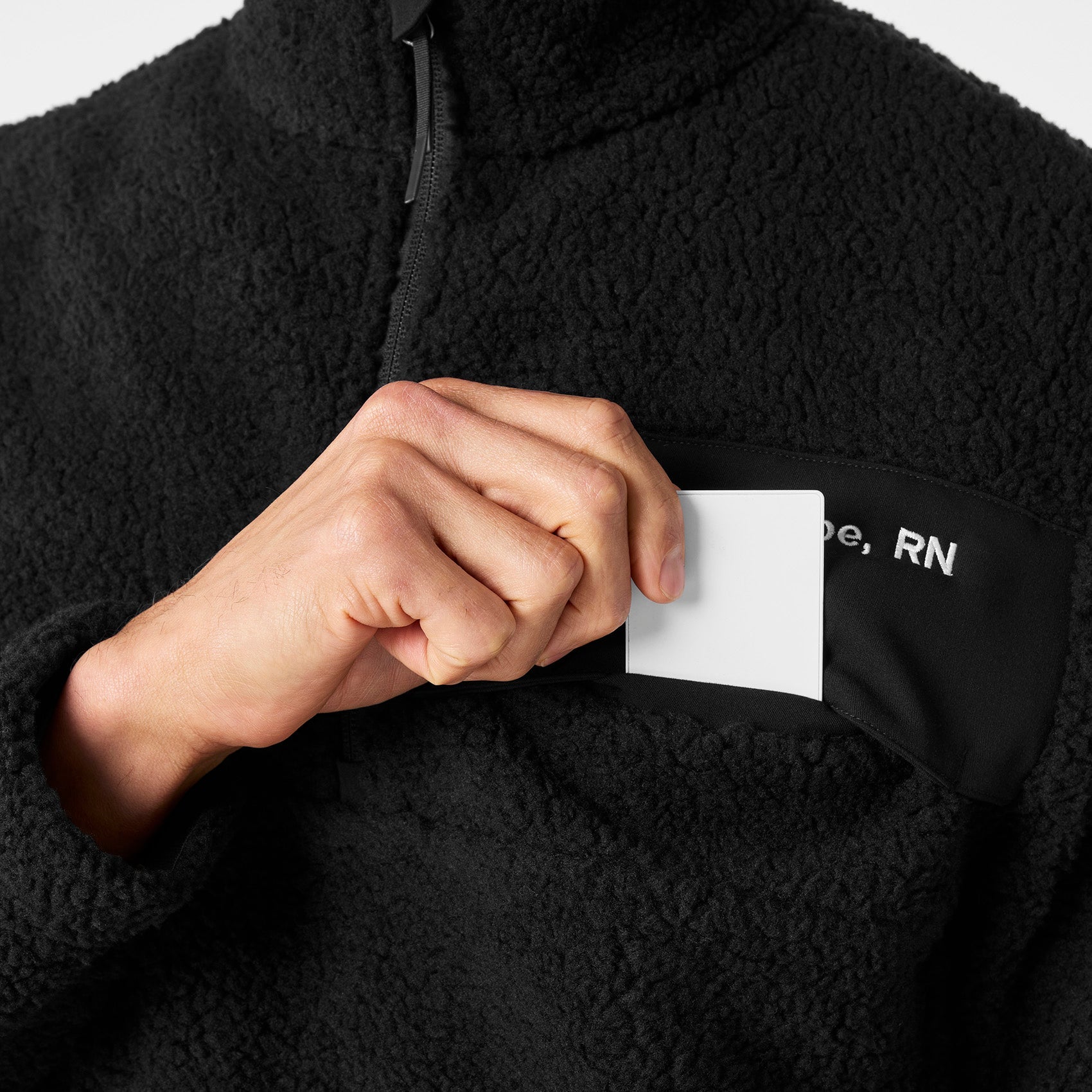 High-Pile Fleece Pullover - Black
