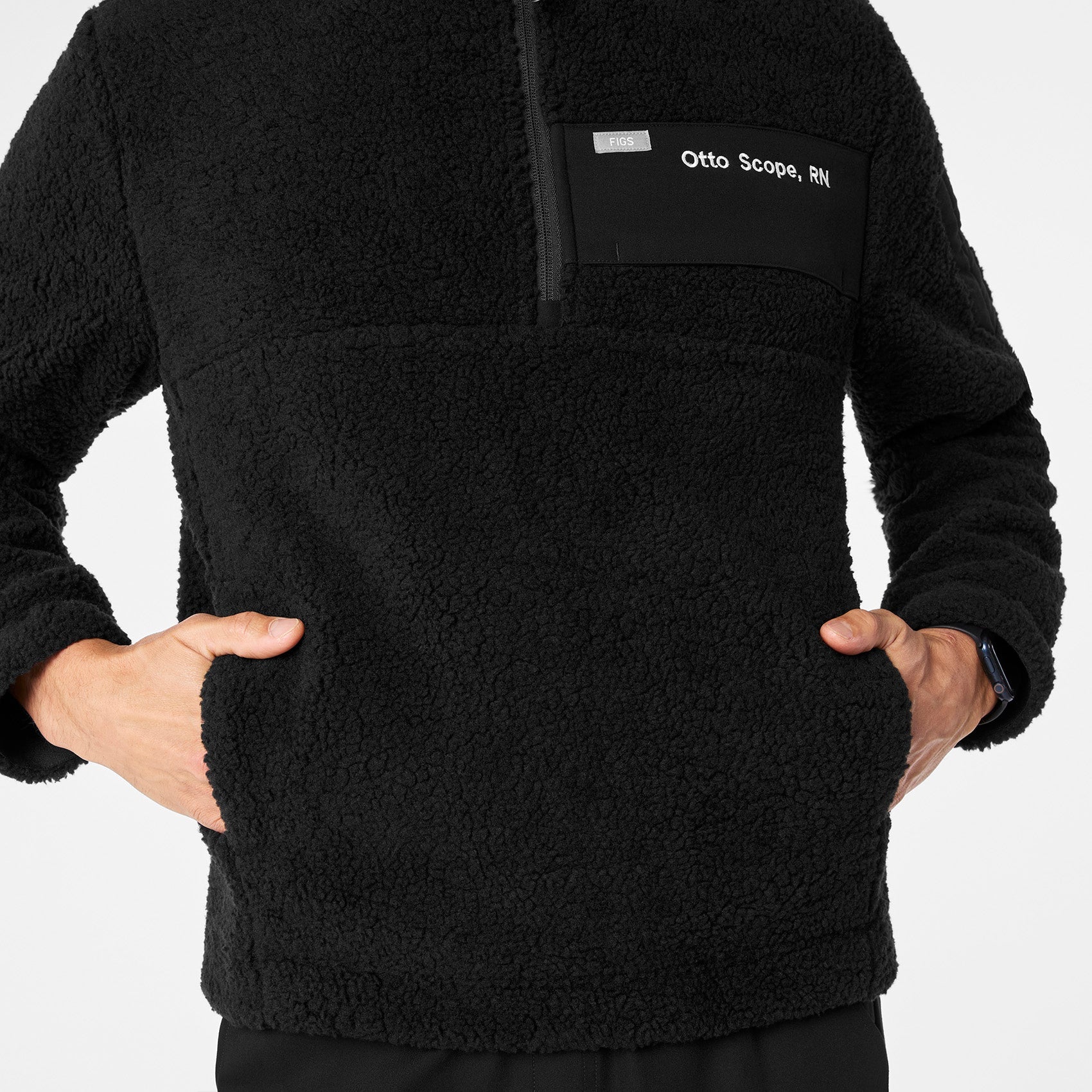 High-Pile Fleece Pullover - Black