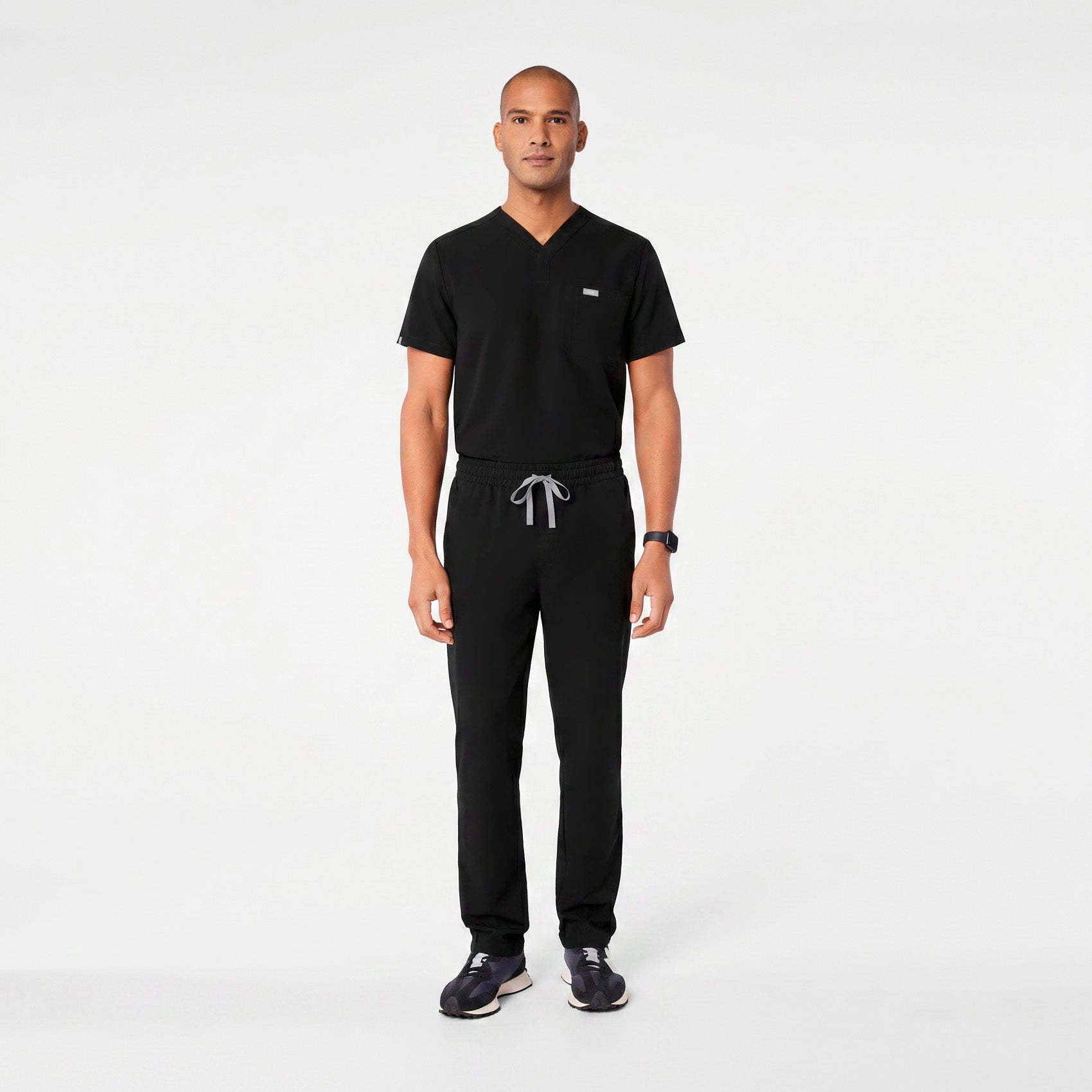 Surrey V-Neck Scrub Top - Black
