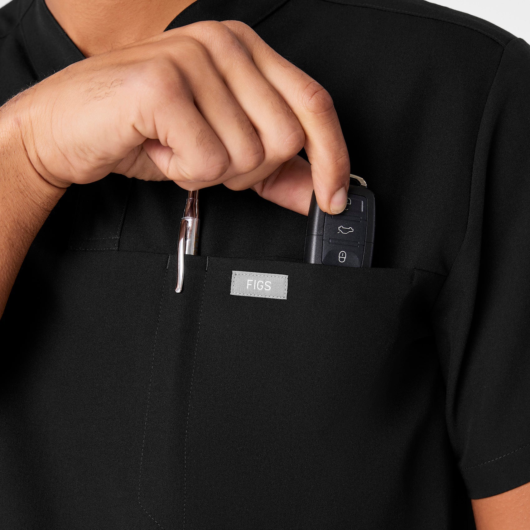 Surrey V-Neck Scrub Top - Black