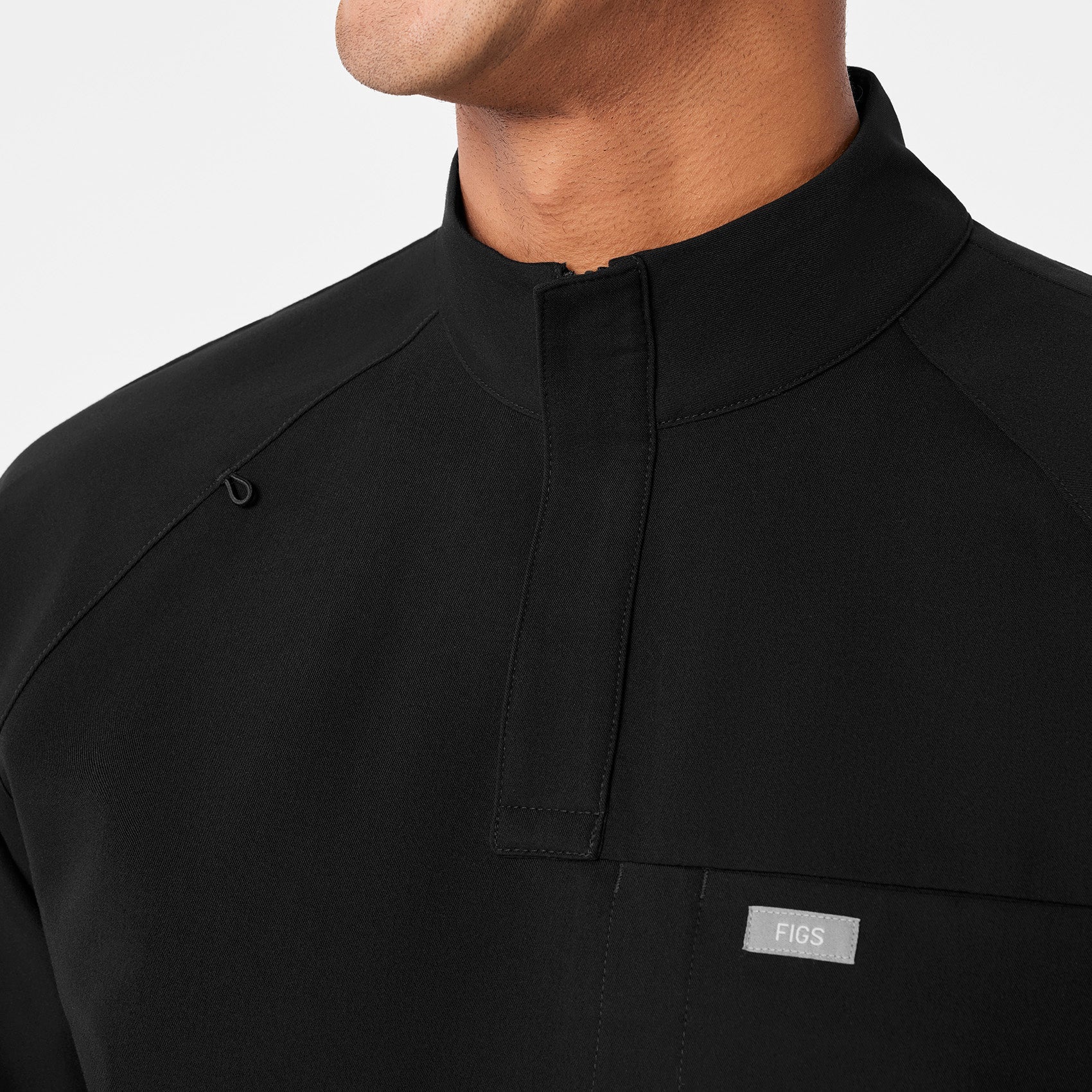 Timmons Mock-Neck Scrub Top - Black