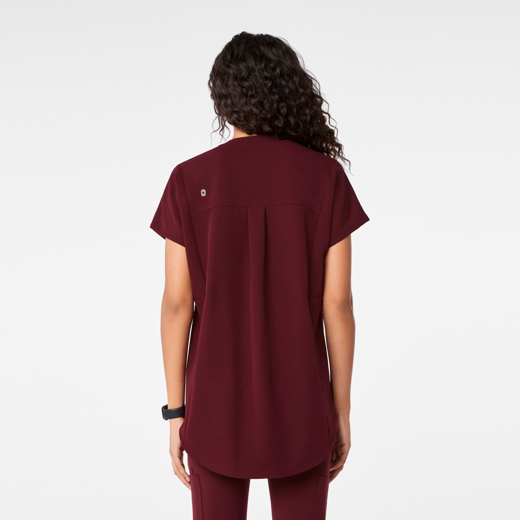  Addison Tunic Scrub Top - Burgundy