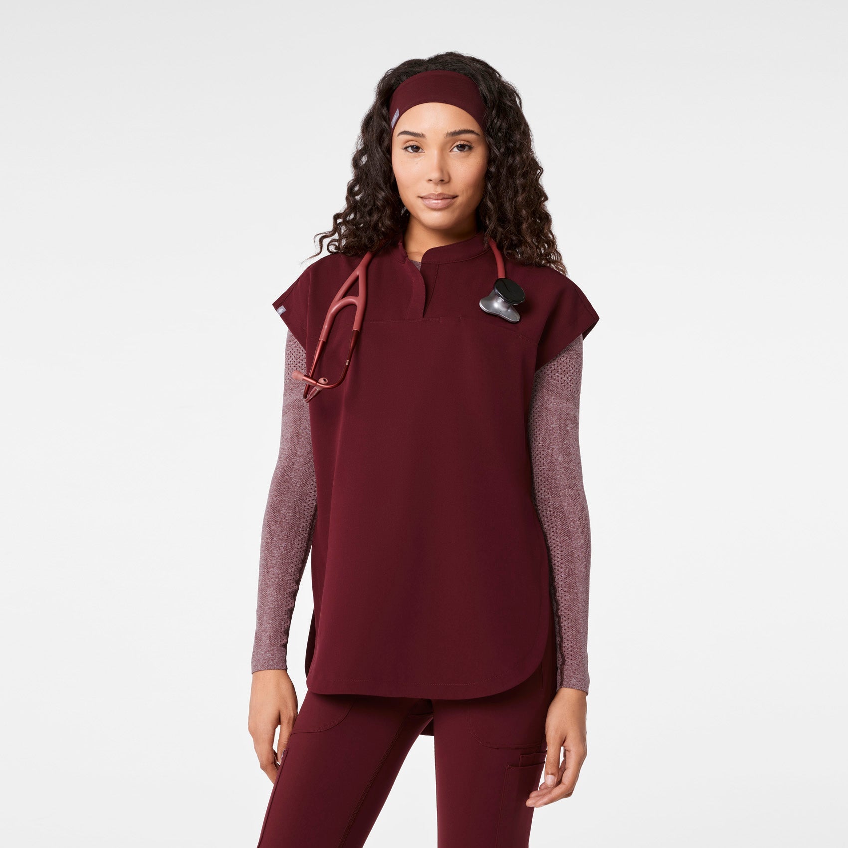 FIGS Cinched Headband - Burgundy