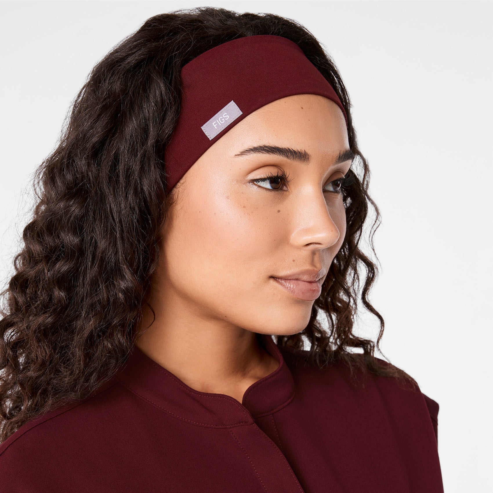 FIGS Cinched Headband - Burgundy