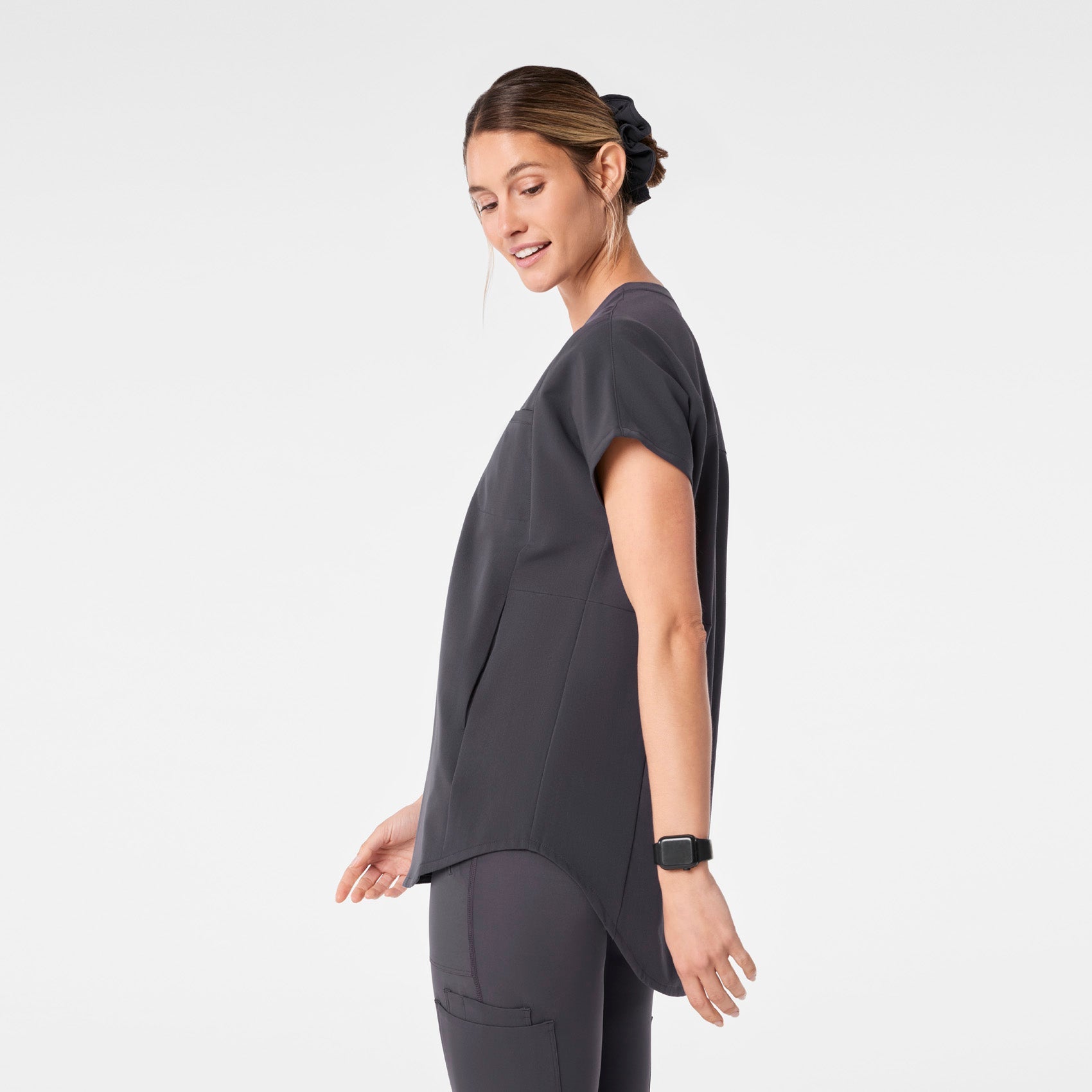  Addison Tunic Scrub Top - Charcoal