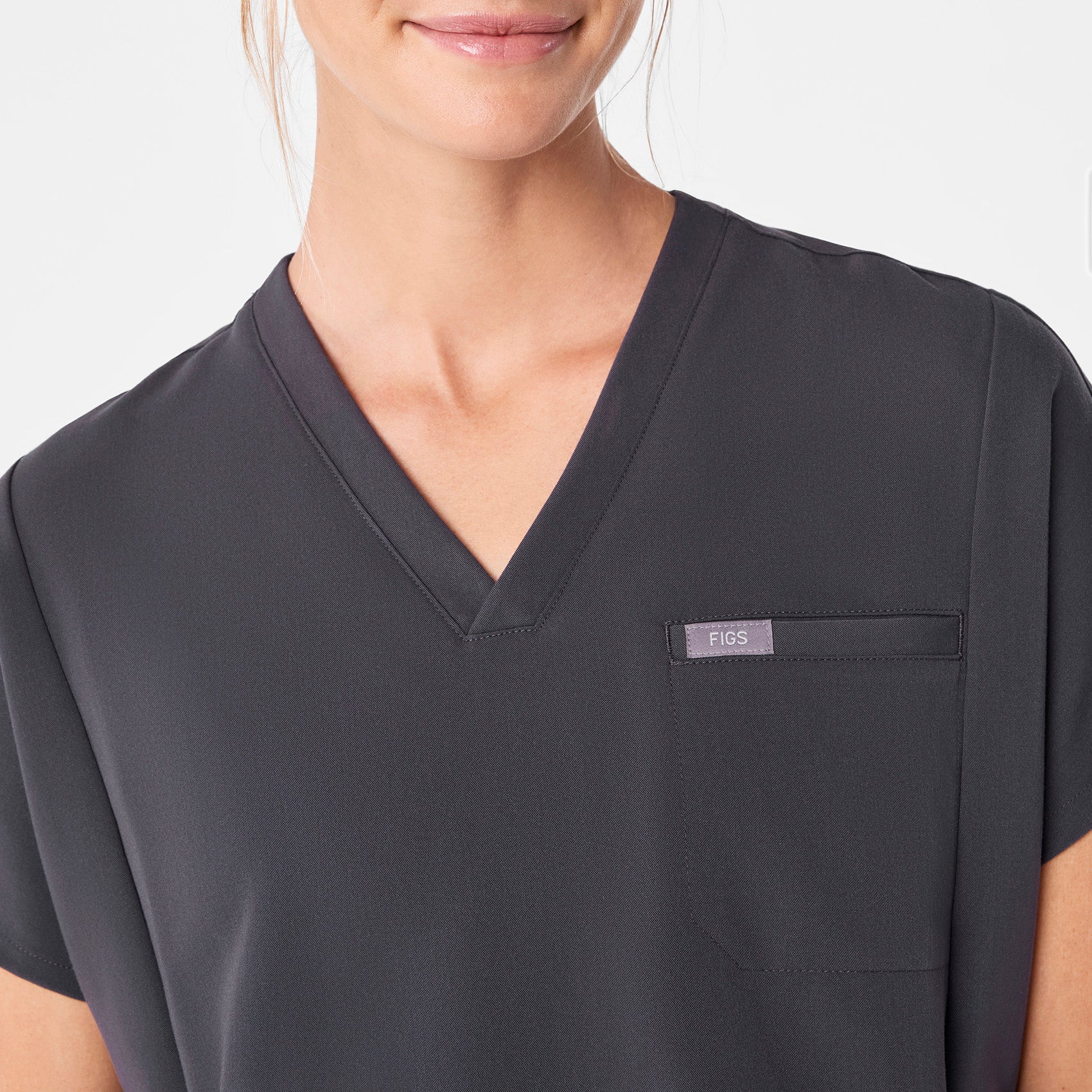  Addison Tunic Scrub Top - Charcoal
