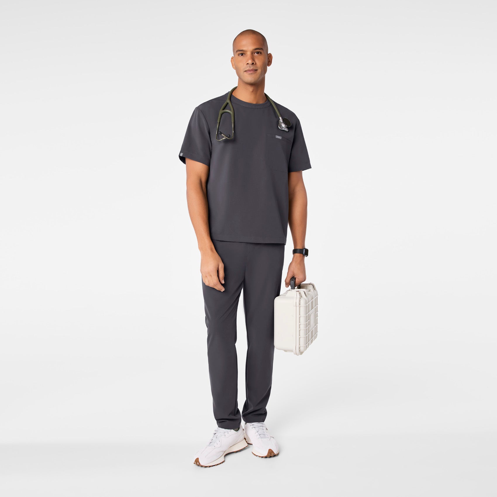 Easton Crewneck Scrub Top - Charcoal