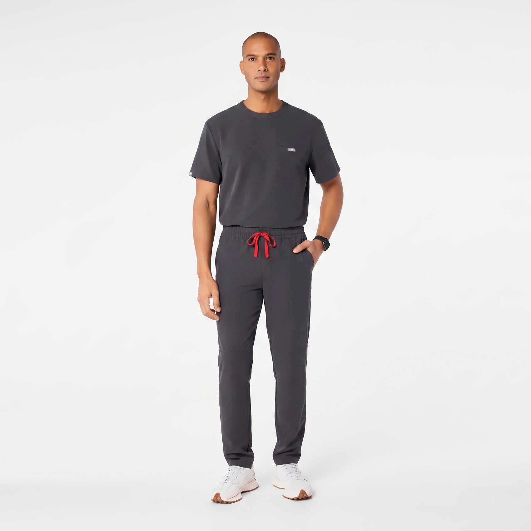  Easton Crewneck Scrub Top - Charcoal