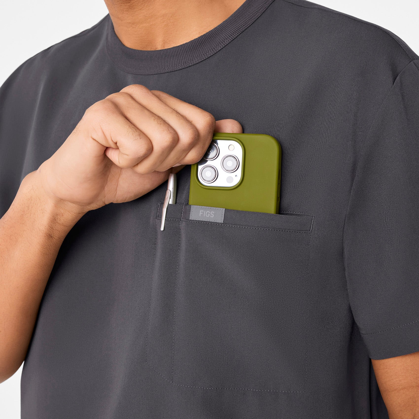  Easton Crewneck Scrub Top - Charcoal