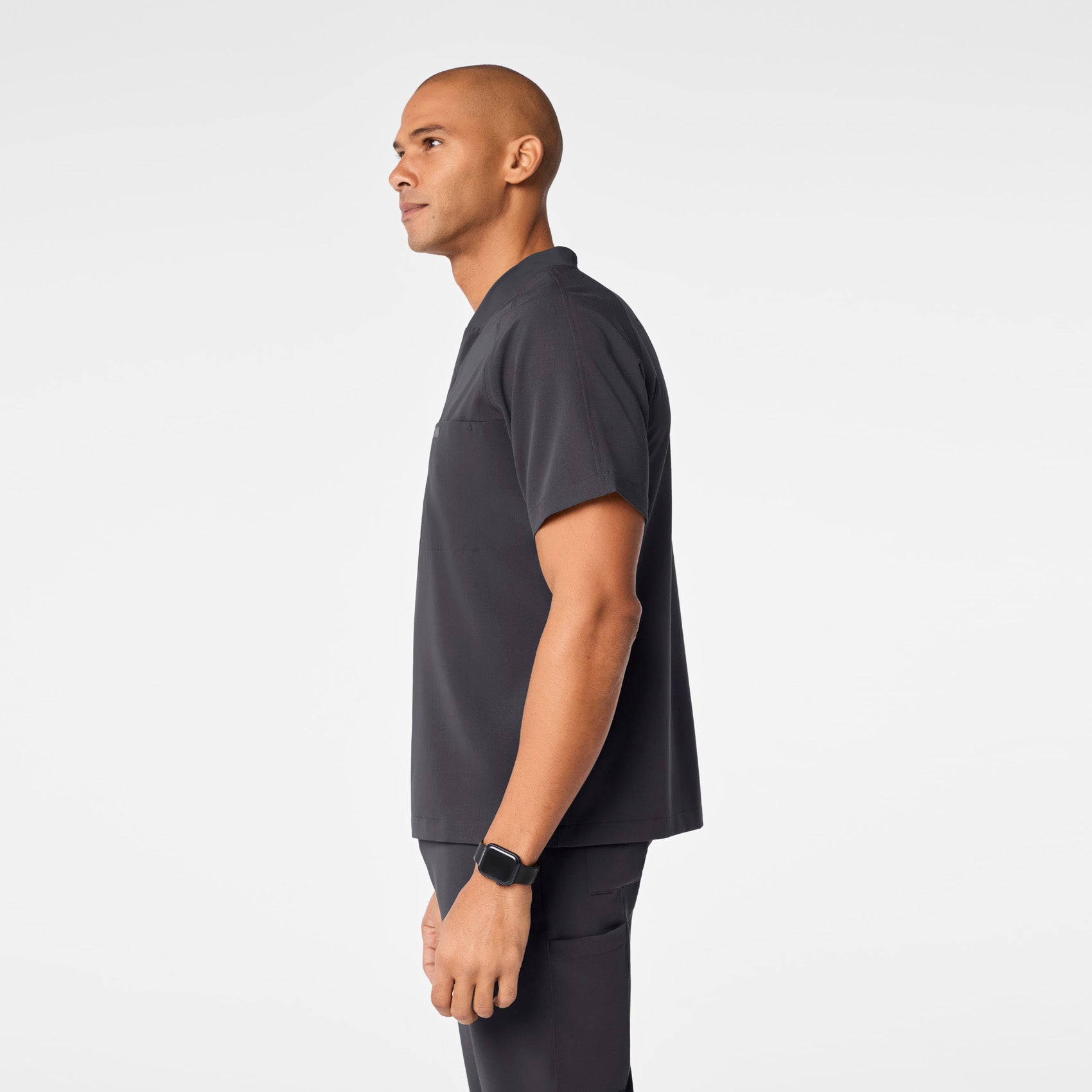 Stratton Henley Scrub Top - Charcoal