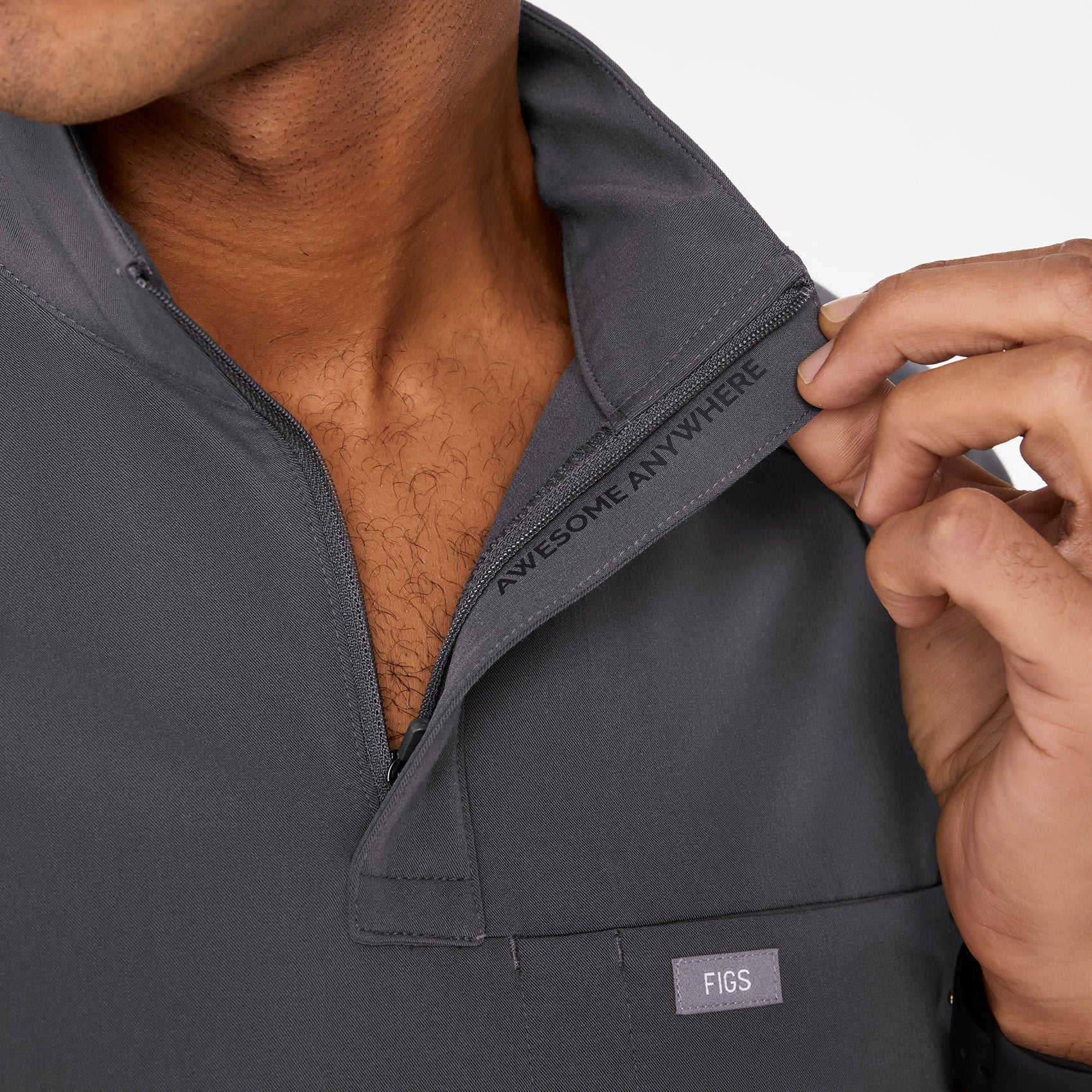 Timmons Mock-Neck Scrub Top - Charcoal