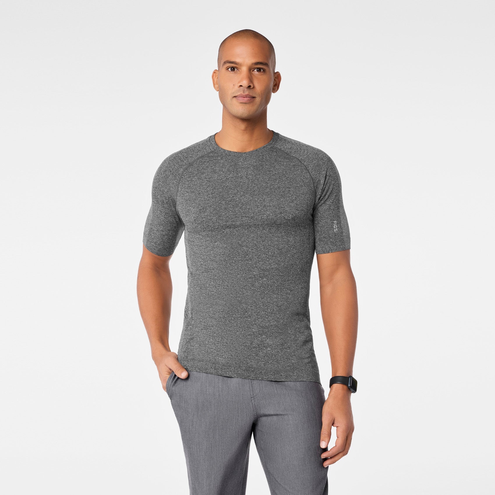 Makato Seamless Short-Sleeve Underscrub - Graphite
