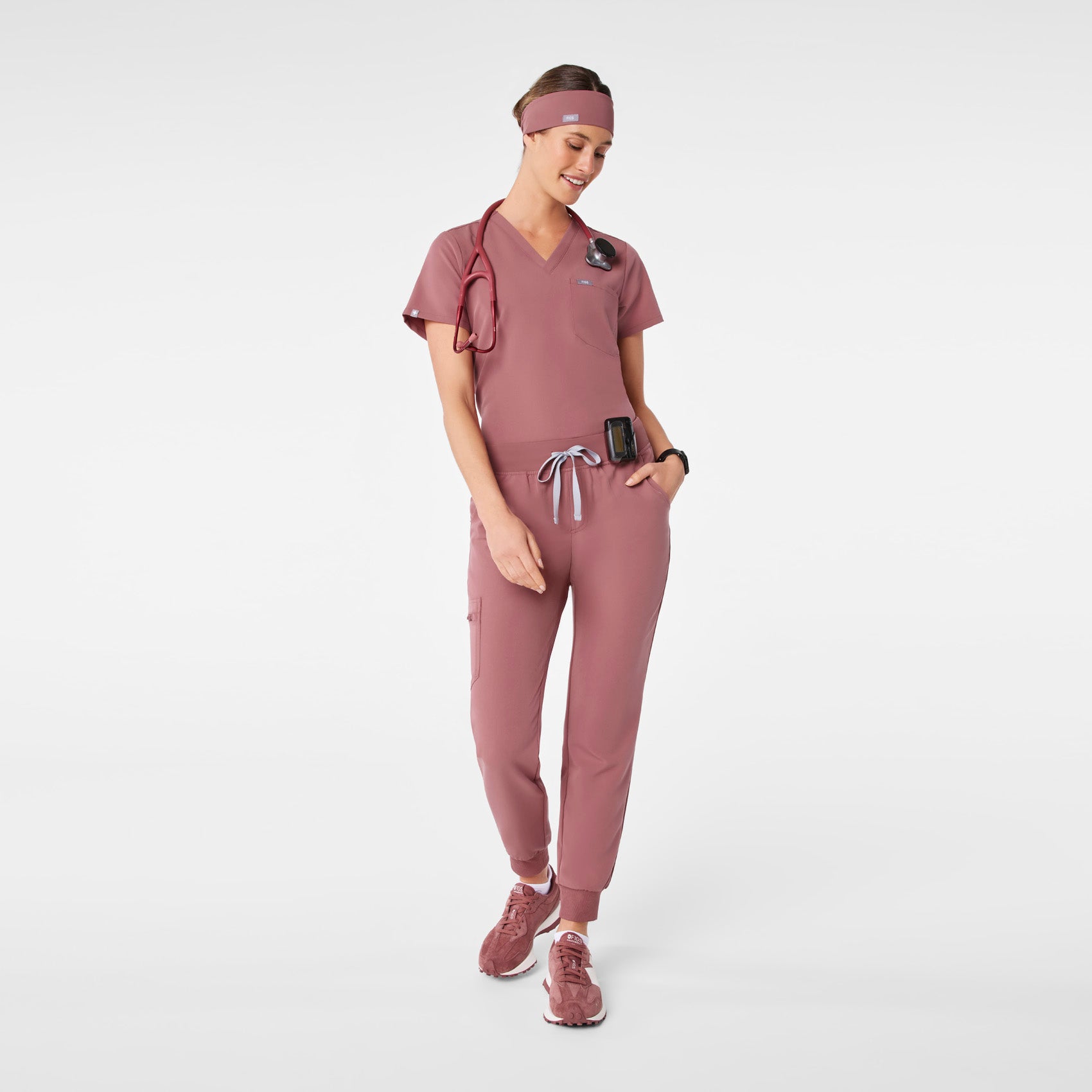 FIGS Cinched Headband - Mauve