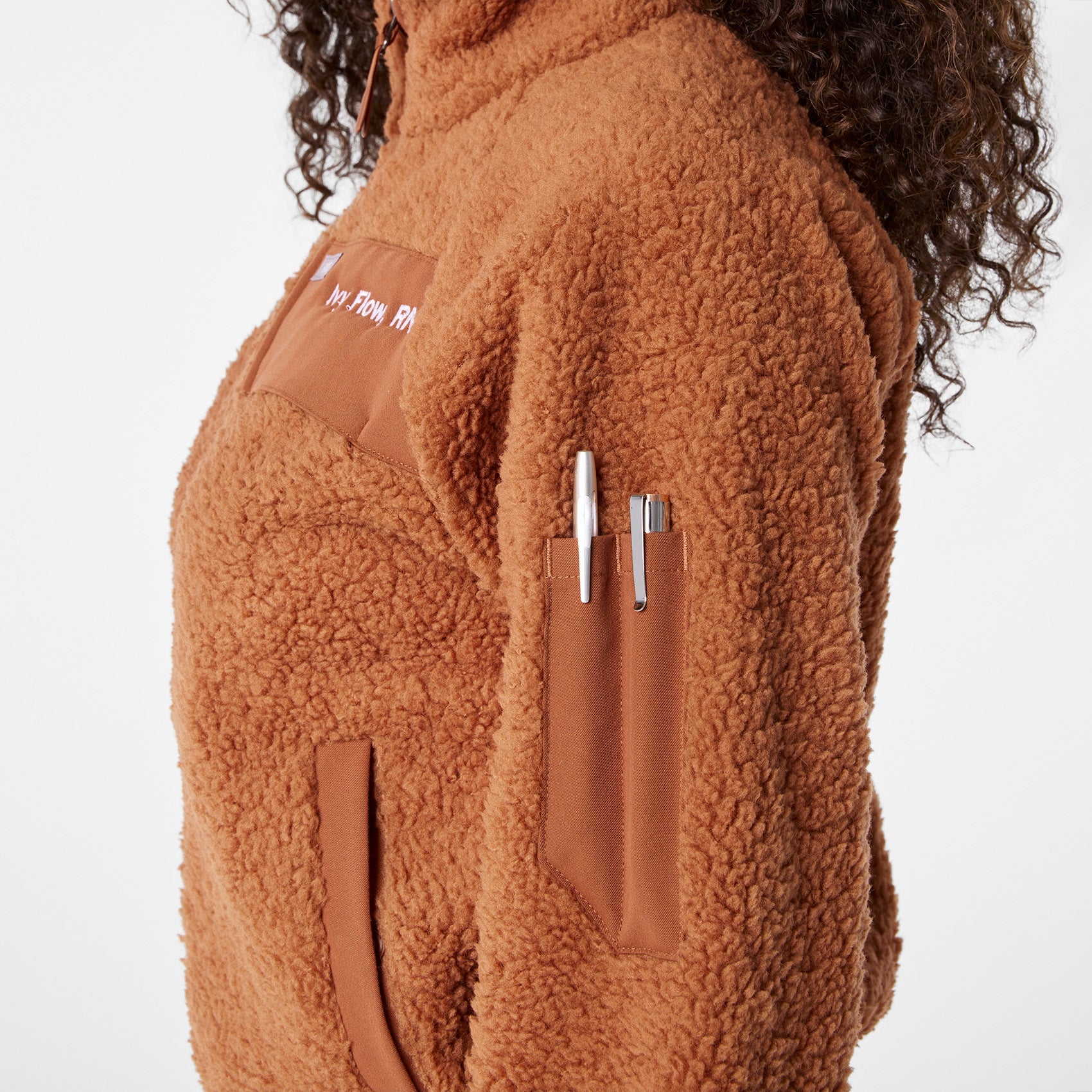 High-Pile Fleece Bomber Jacket - Mocha