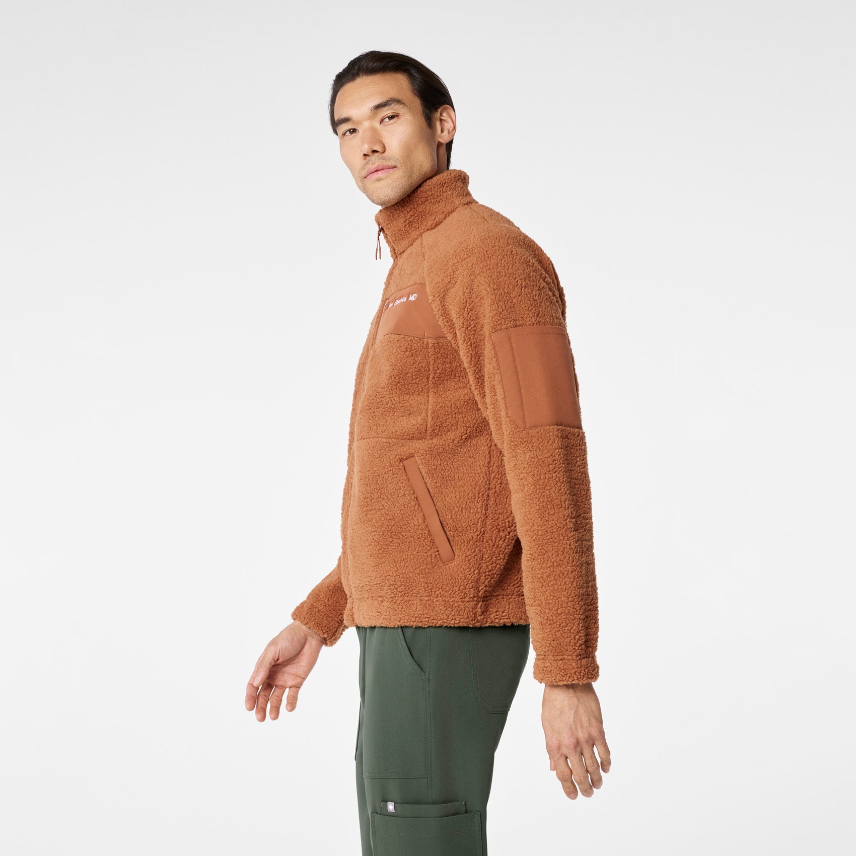 High-Pile Fleece Bomber Jacket - Mocha