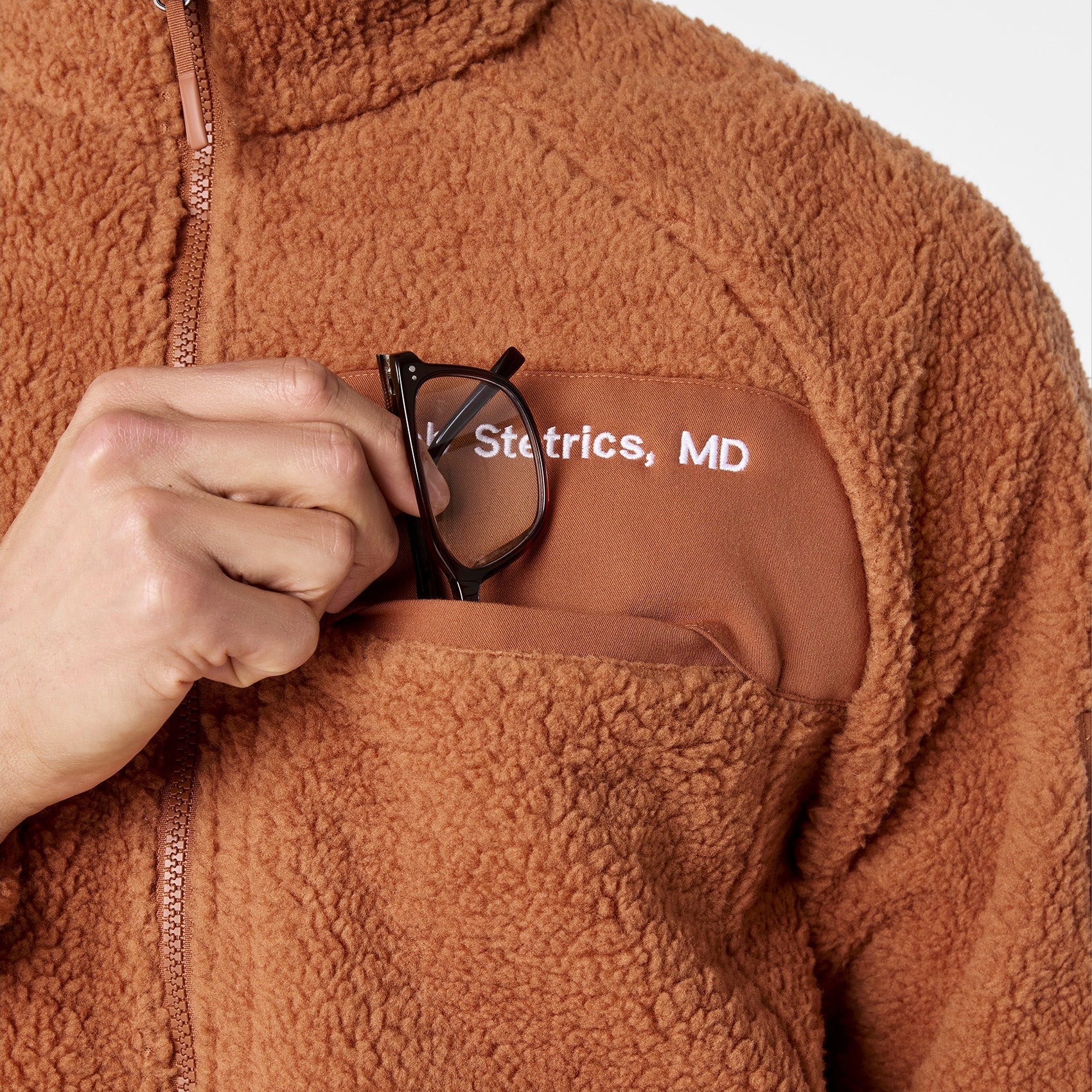 High-Pile Fleece Bomber Jacket - Mocha