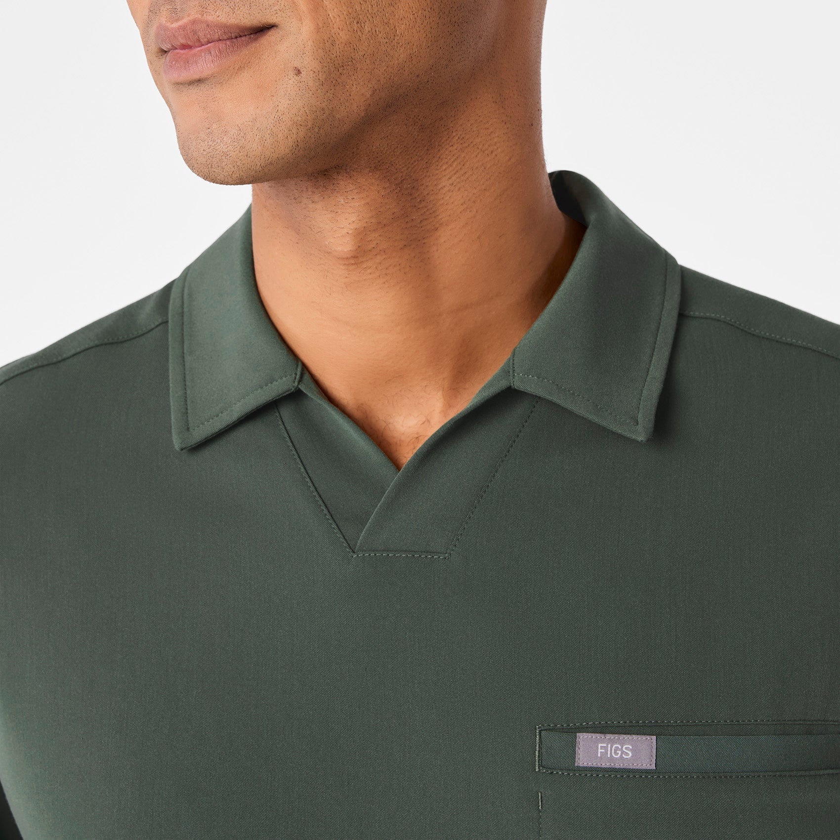 Arad Polo Scrub Top - Moss