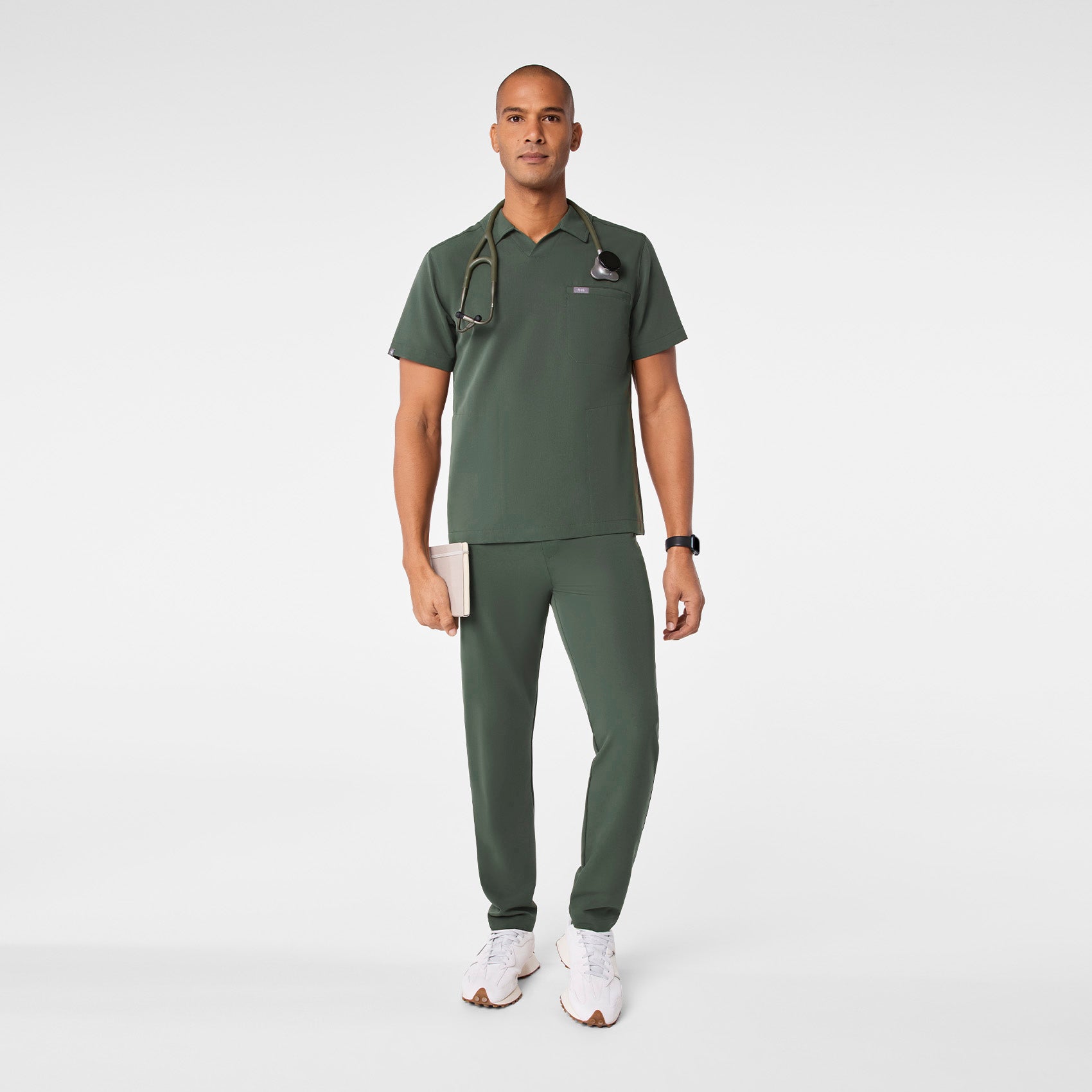 Arad Polo Scrub Top - Moss