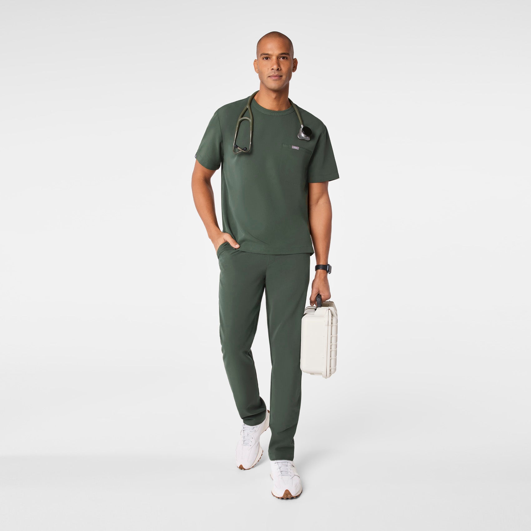  Easton Crewneck Scrub Top - Moss
