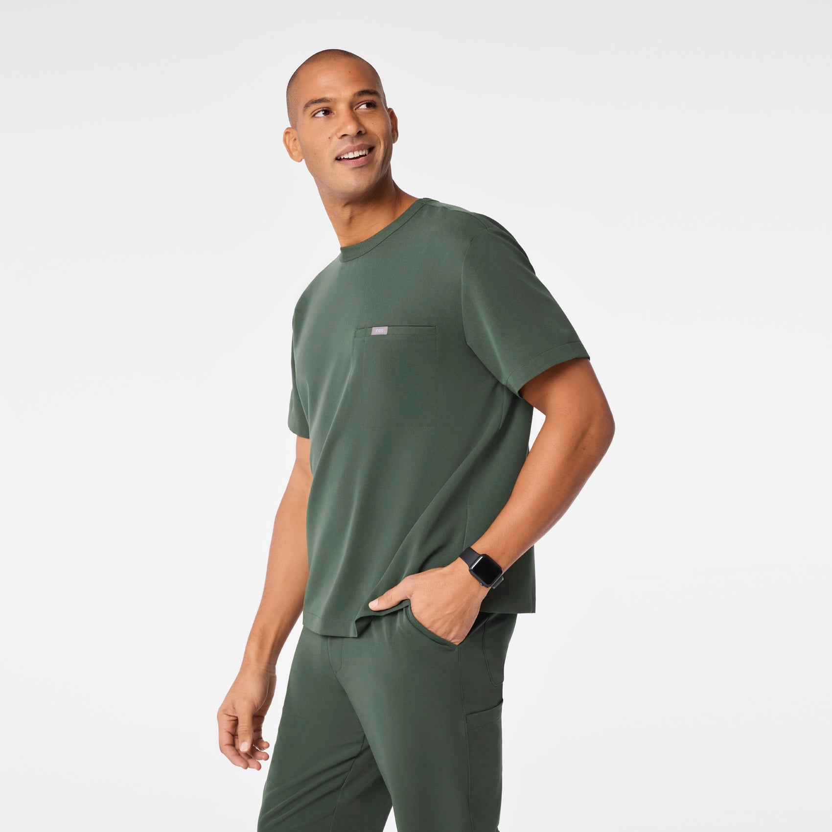  Easton Crewneck Scrub Top - Moss
