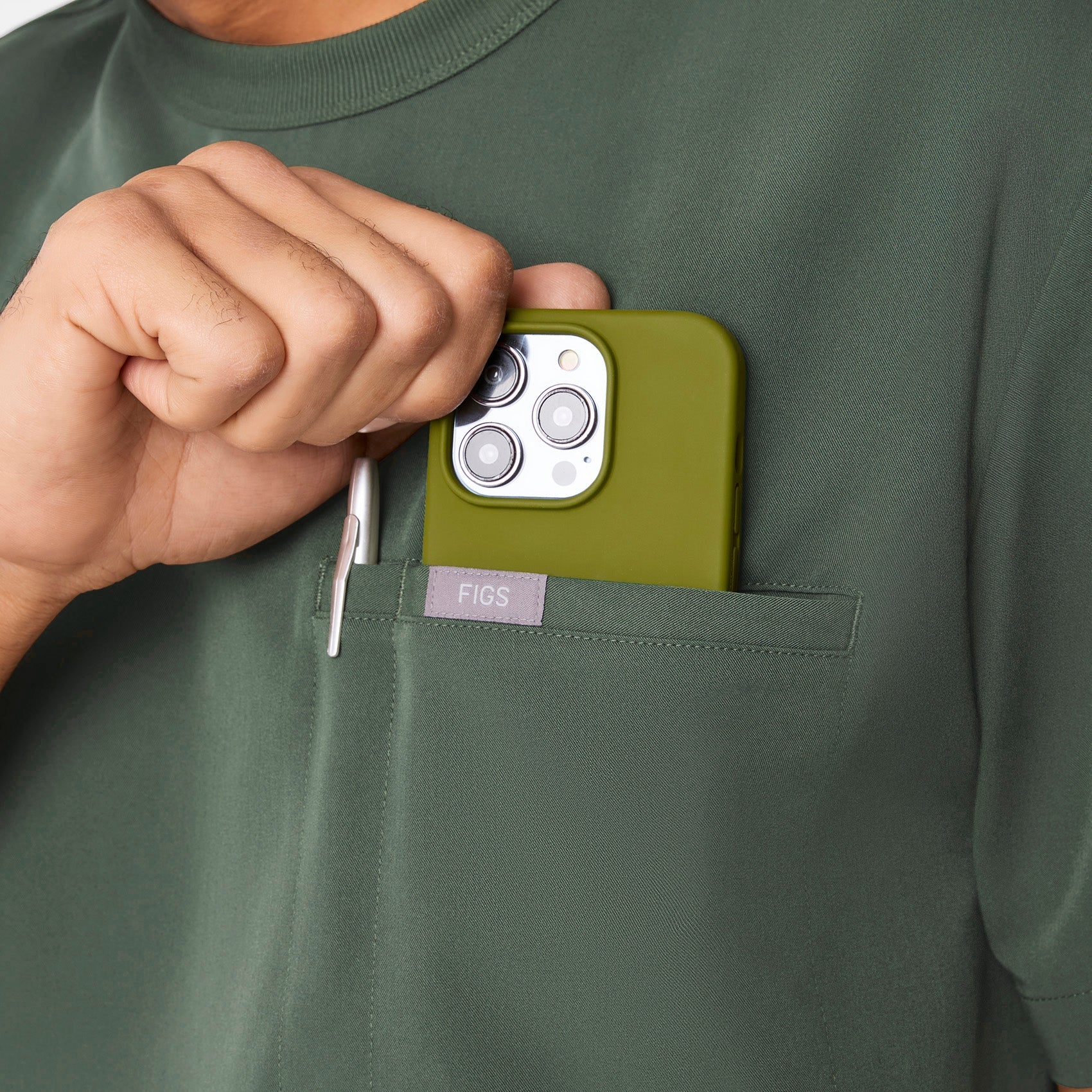  Easton Crewneck Scrub Top - Moss