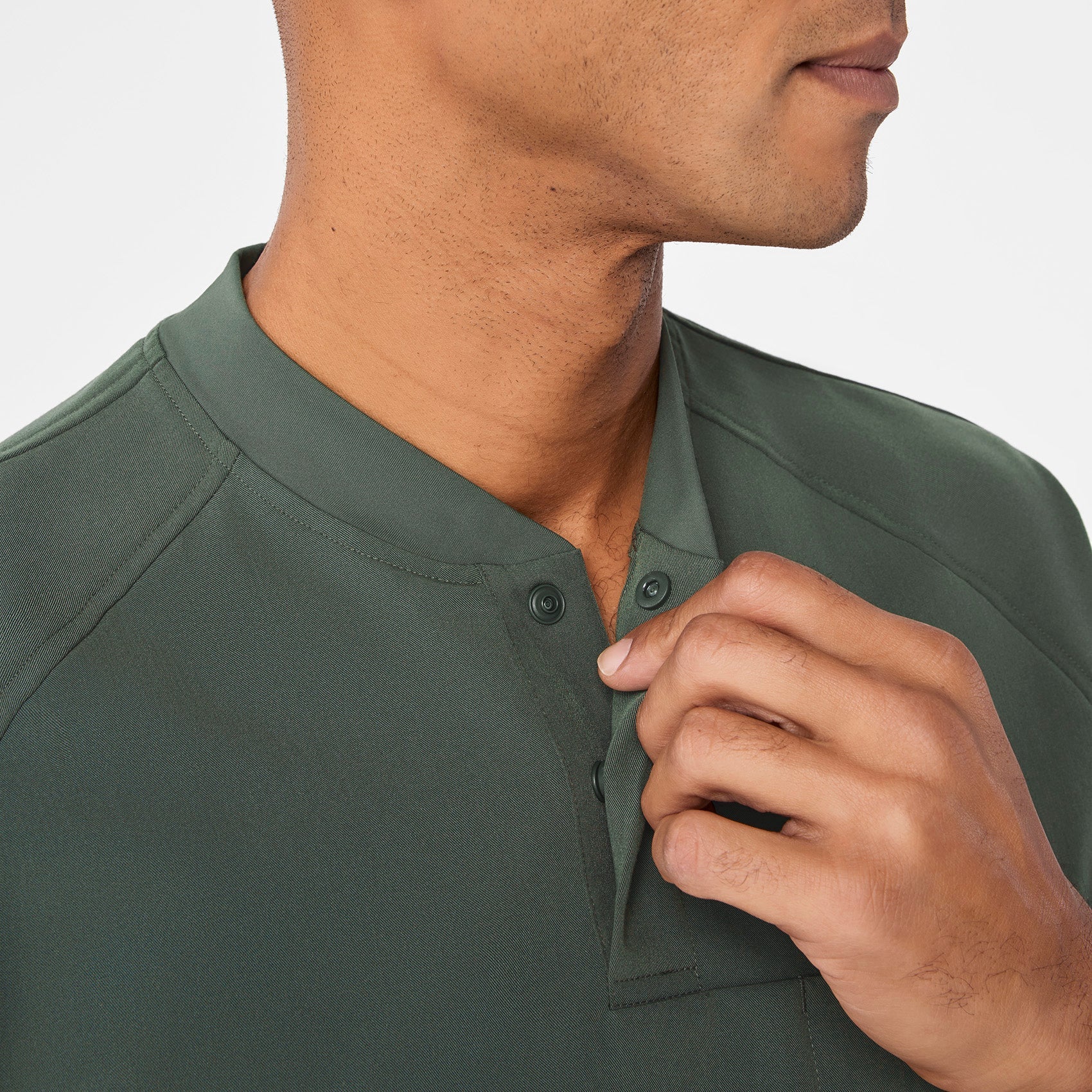 Stratton Henley Scrub Top - Moss
