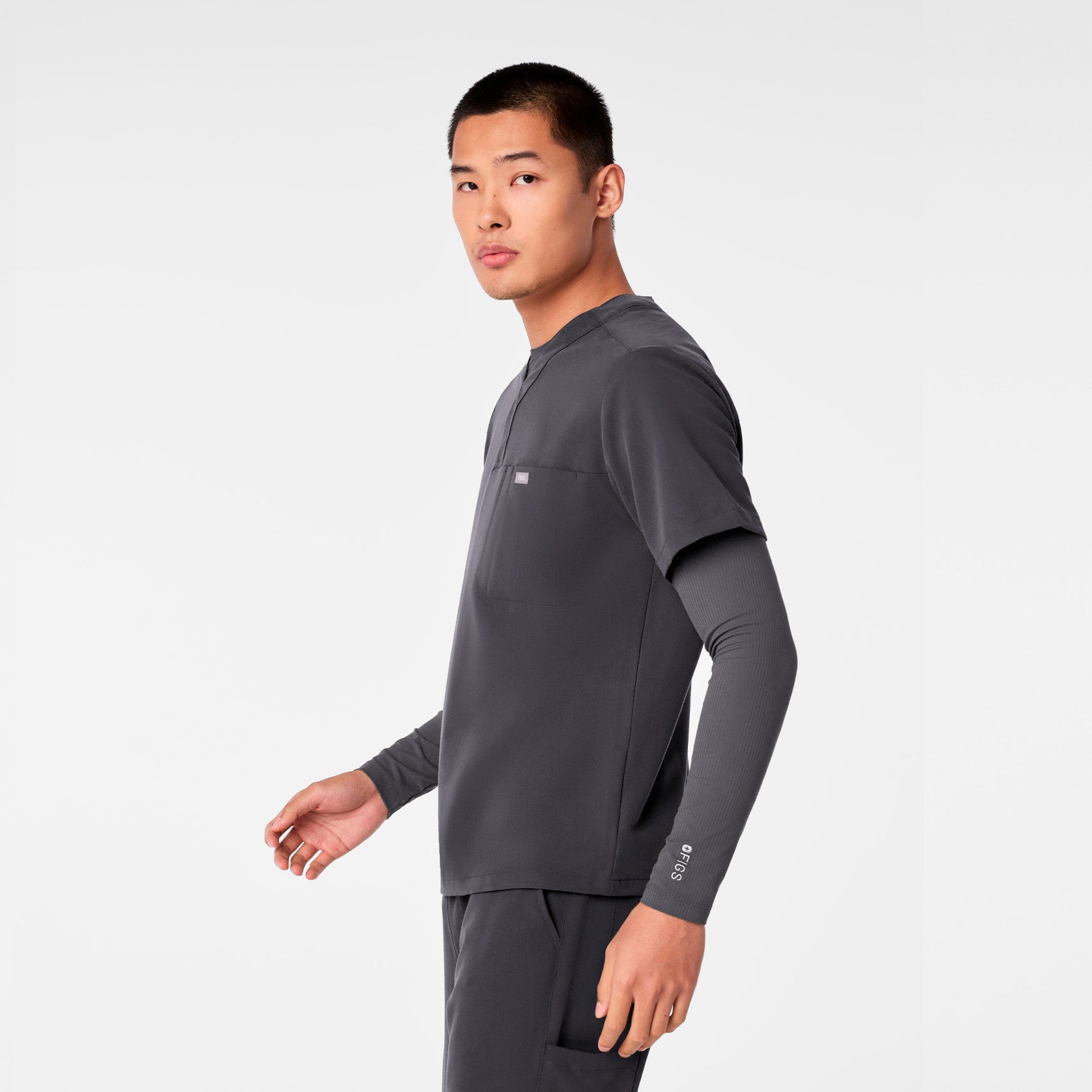 Surrey V-Neck Scrub Top - Charcoal