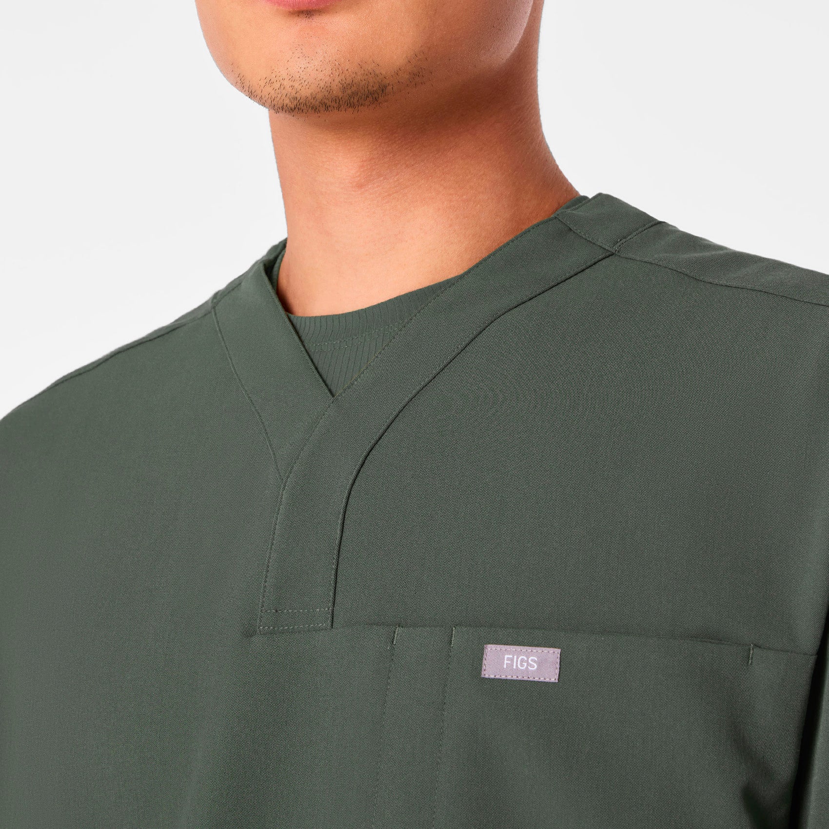 Surrey V-Neck Scrub Top - Moss
