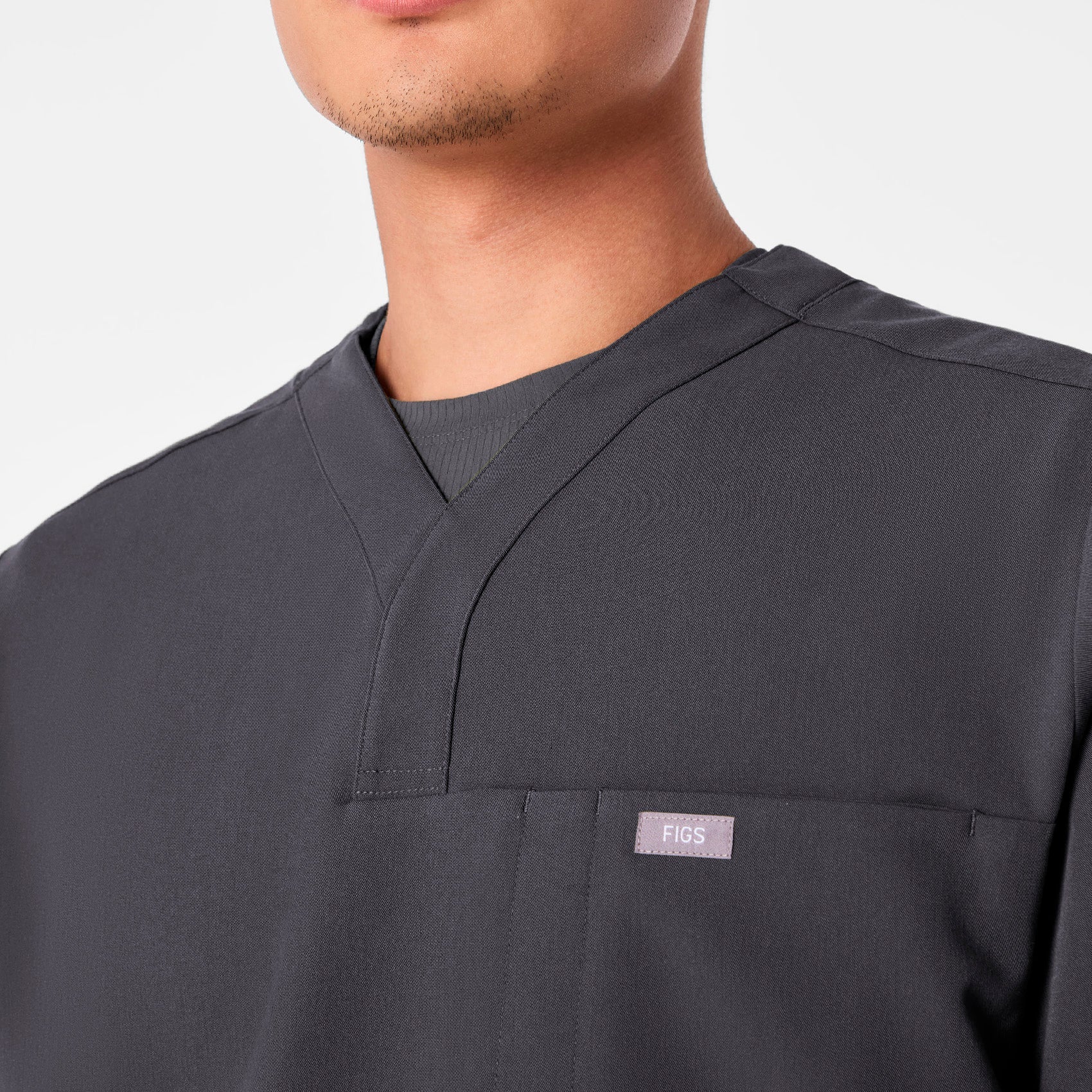 Surrey V-Neck Scrub Top - Charcoal